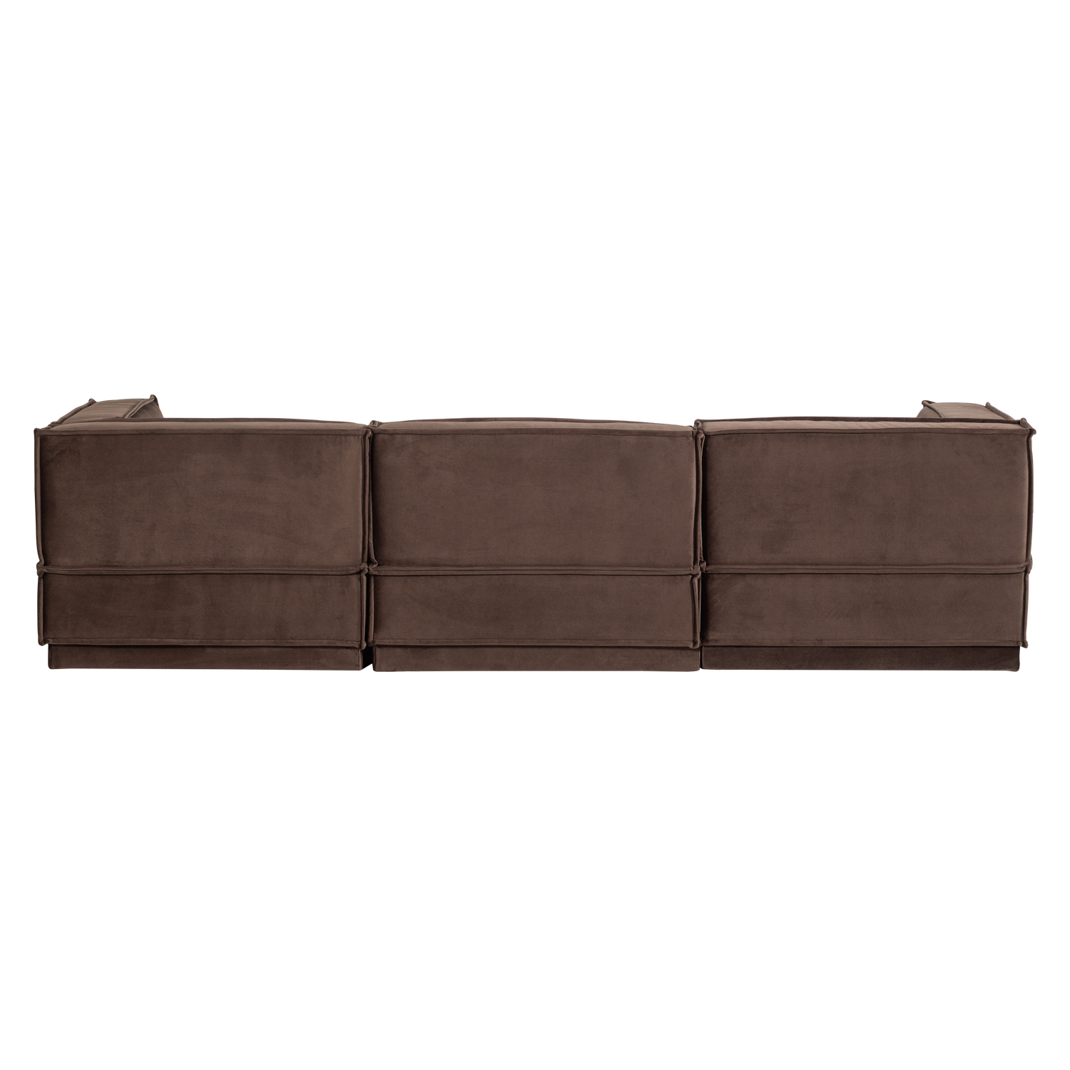 Loungebank Manu 286cm, Velvet, kleur Bruin (Links) - Afbeelding 6