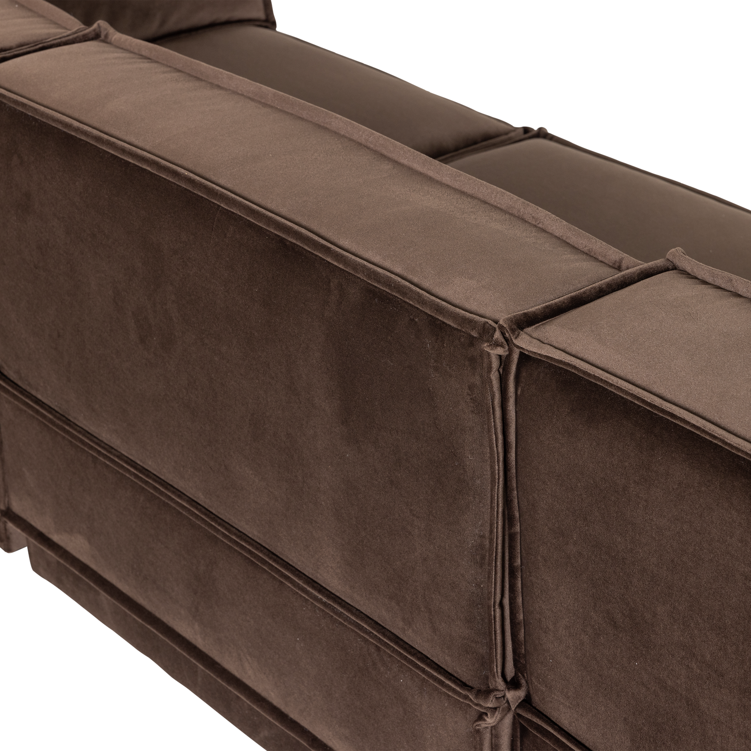 Loungebank Manu 286cm, Velvet, kleur Bruin (Links) - Afbeelding 8
