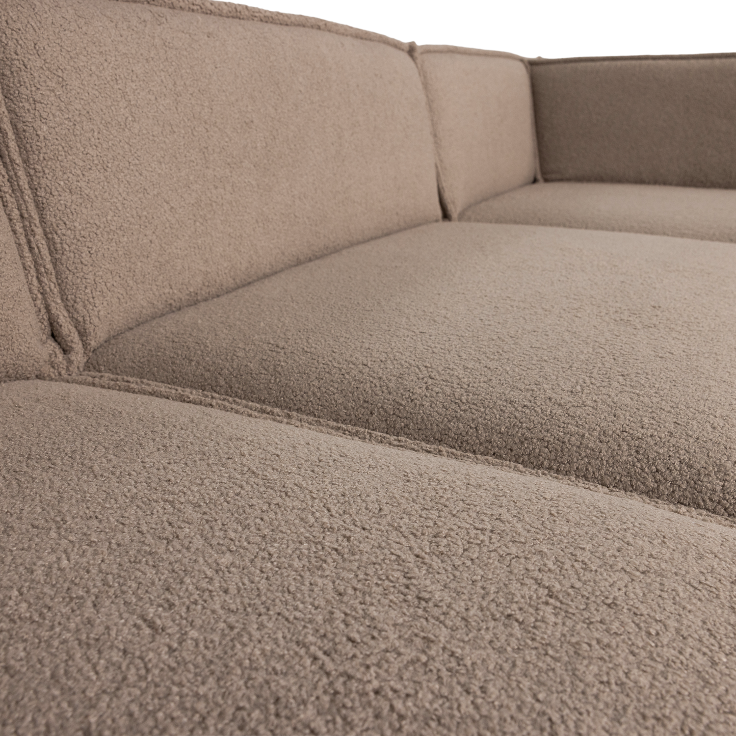Loungebank Manu 286cm, Teddy, kleur Taupe (Rechts) - Afbeelding 6