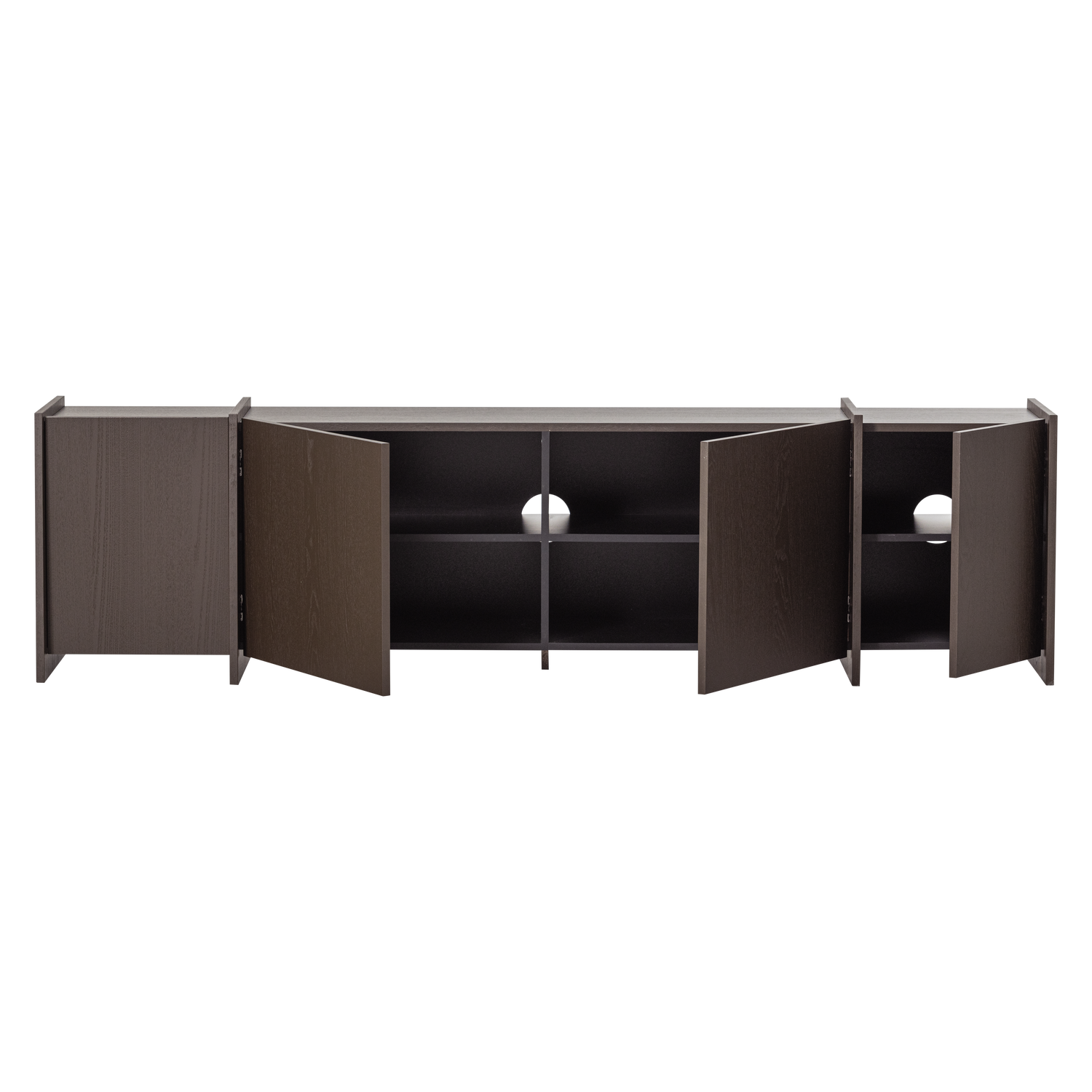 TV Meubel Brock Essen Fineer 200 cm - Middenbruin - Afbeelding 5