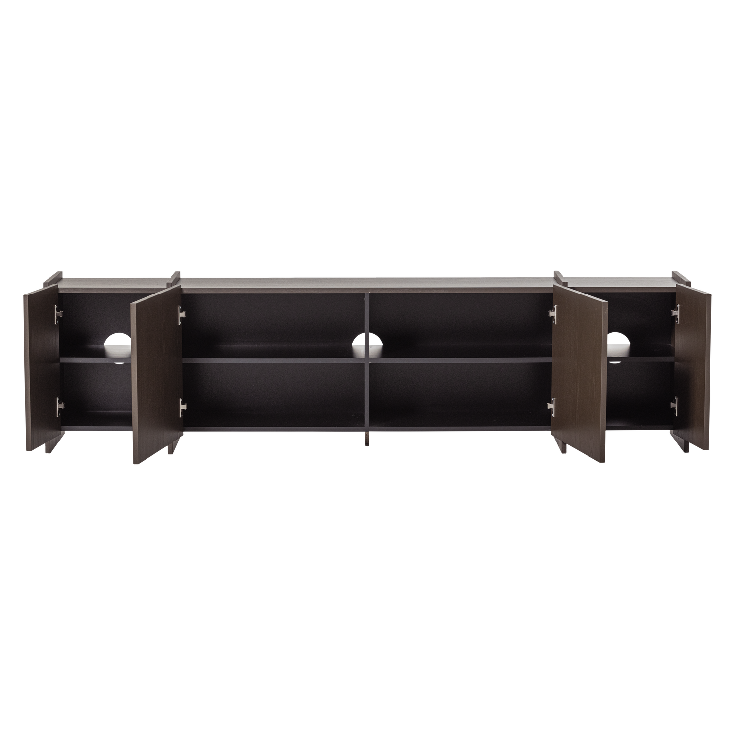 TV Meubel Brock Essen Fineer 200 cm - Middenbruin - Afbeelding 6