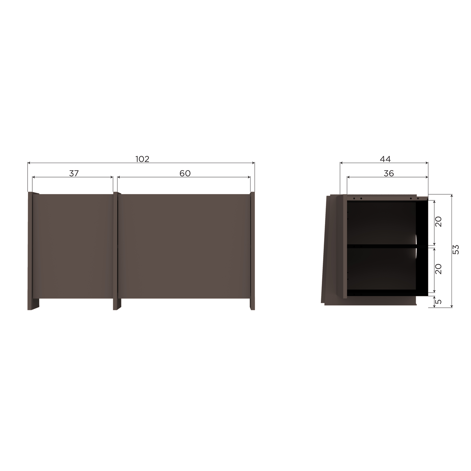 TV Meubel Brock Essen Fineer 102 cm - Middenbruin - Afbeelding 9