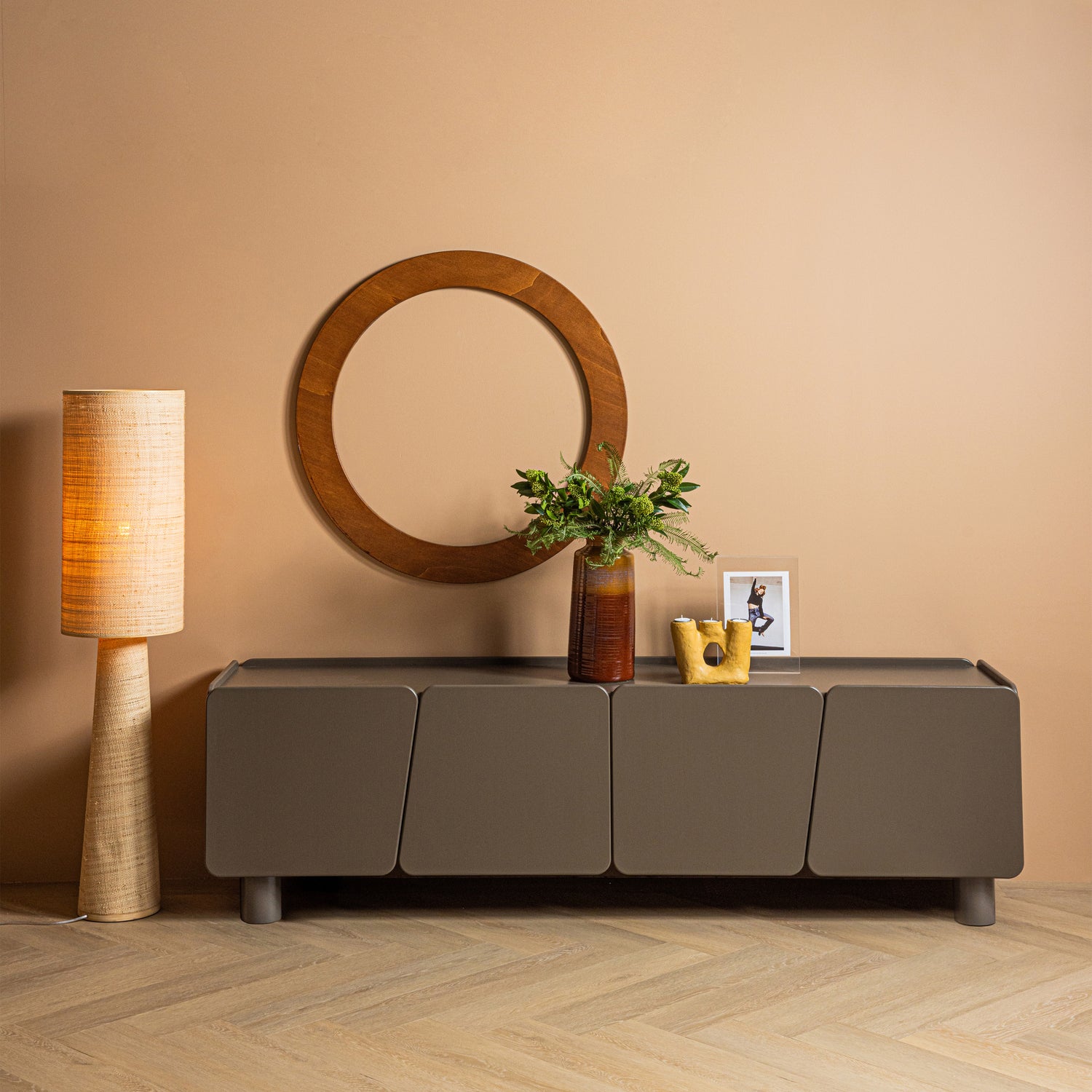 TV Meubel Root Grenen Truffel 200 cm - Bruin - Afbeelding 2