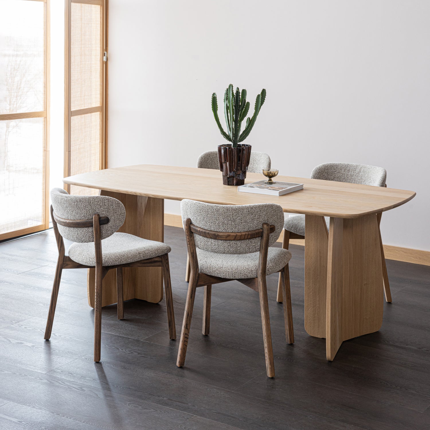 Eetkamerstoel Udar Naturel Houten Frame - Bruin - Afbeelding 9