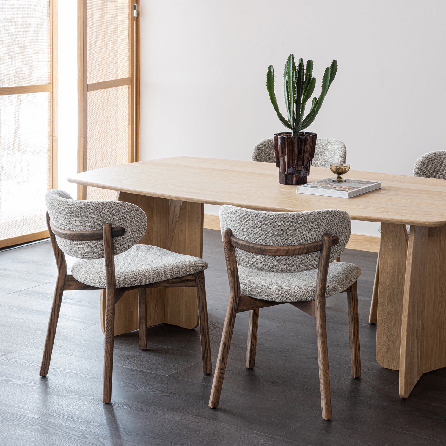 Eetkamerstoel Udar Naturel Houten Frame - Bruin - Afbeelding 10