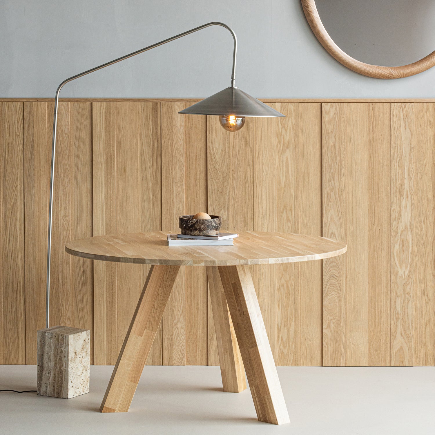 Ronde Eettafel Rhonda Eikenhout Ø129 cm - Naturel - Afbeelding 8