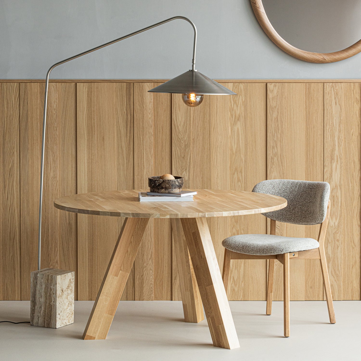 Ronde Eettafel Rhonda Eikenhout Ø129 cm - Naturel - Afbeelding 7