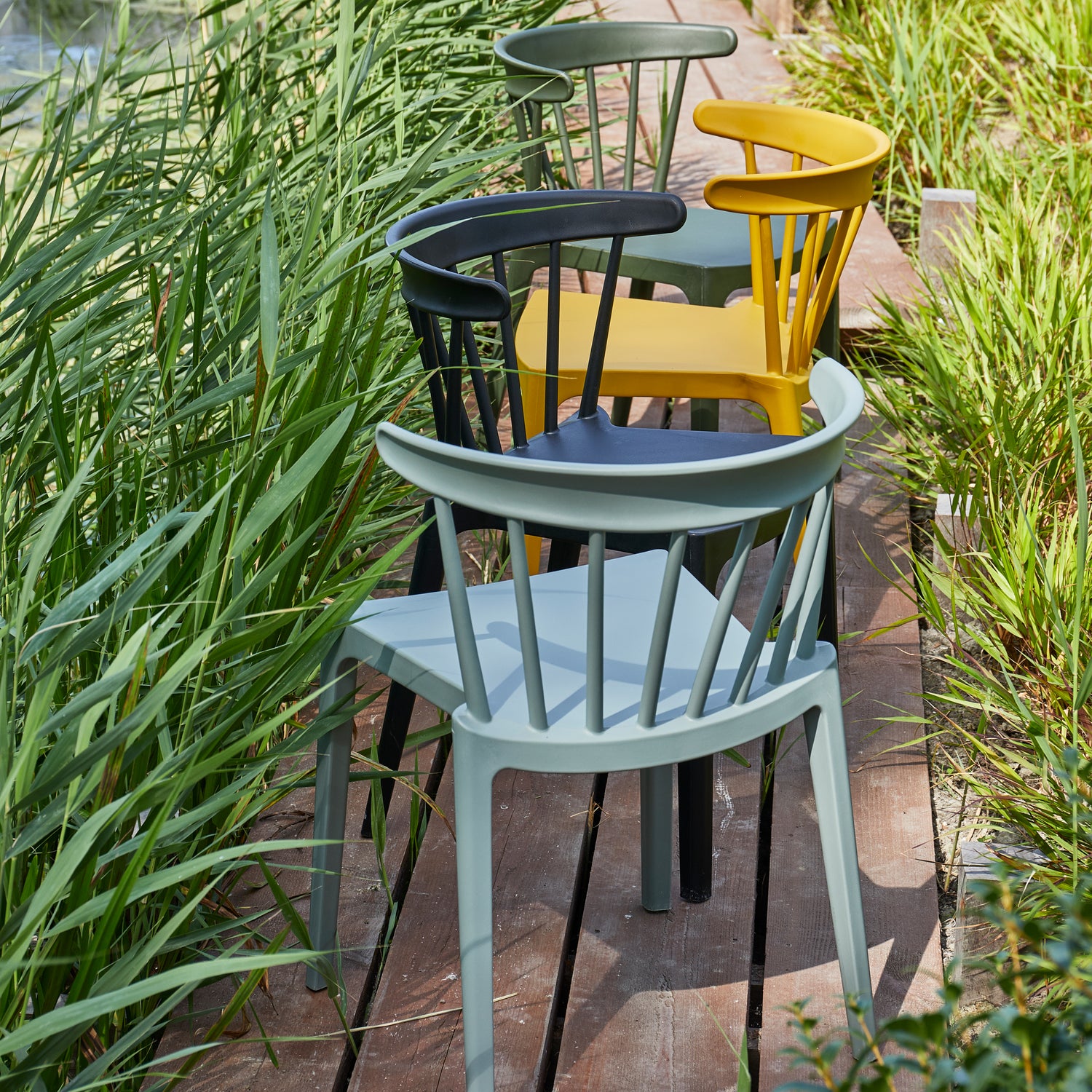 Tuinstoel Bliss Spijlen Kunststof - Lichtgroen - Afbeelding 12