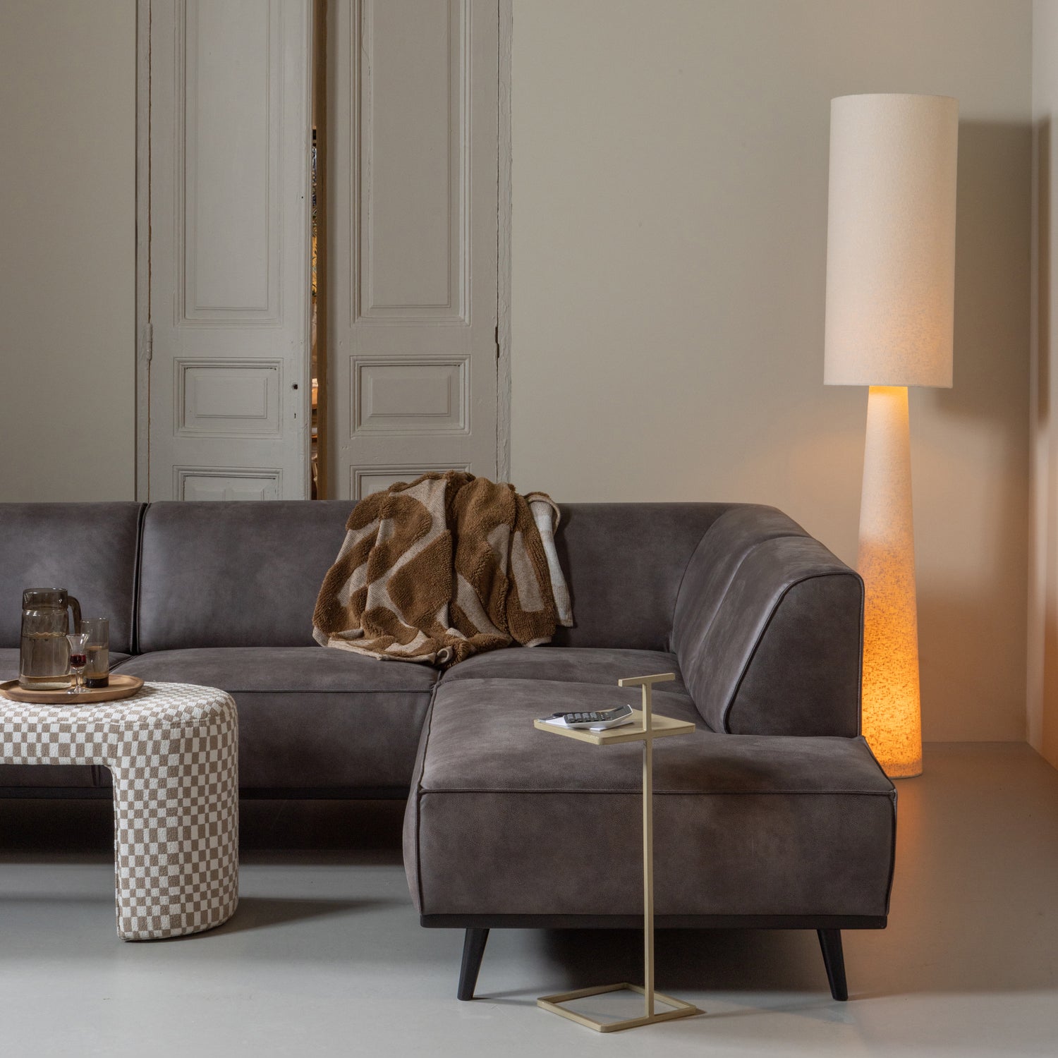 Tafellamp / Vloerlamp Loft Bouclé, 187 cm kleur Naturel - Afbeelding 5