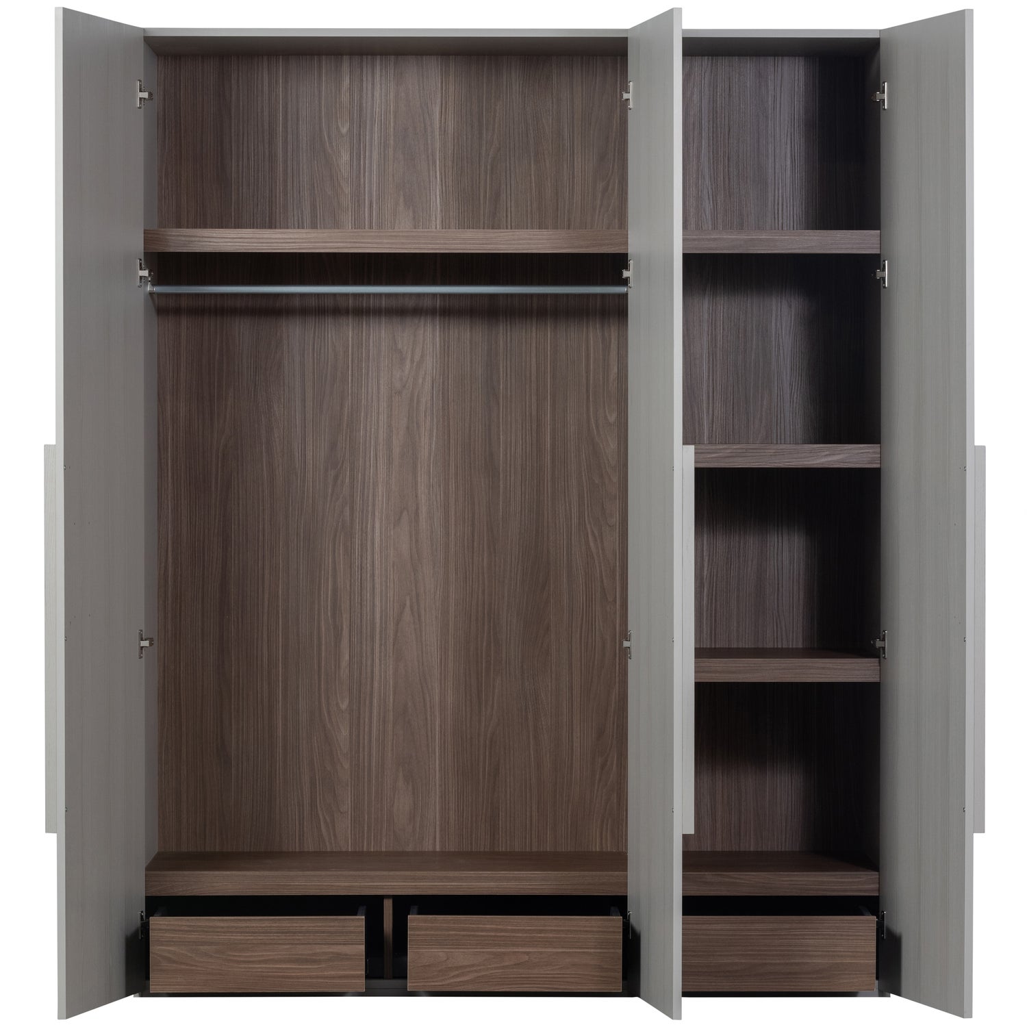 Kledingkast Rens kleur Pebble Grey - 3 deurs - Afbeelding 14