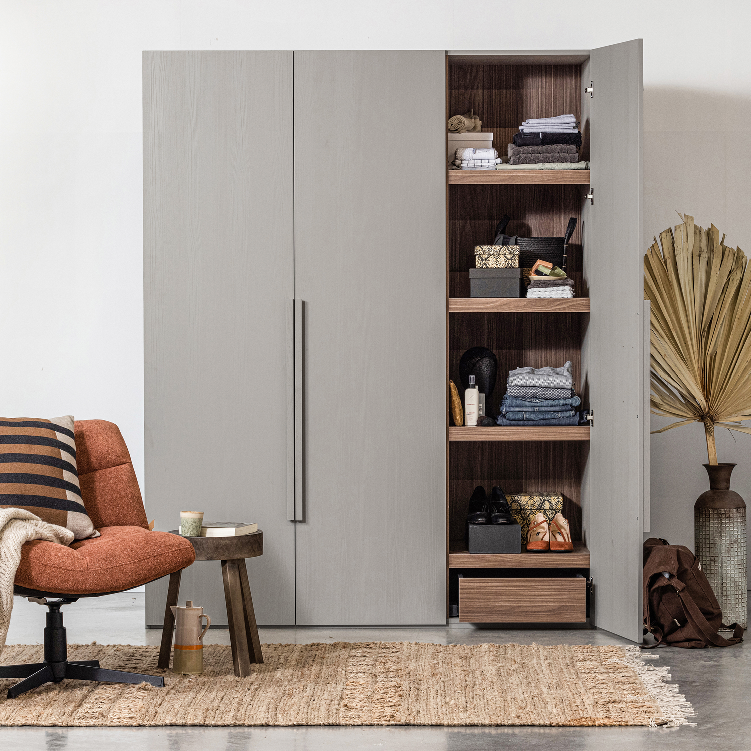Kledingkast Rens kleur Pebble Grey - 3 deurs - Afbeelding 11