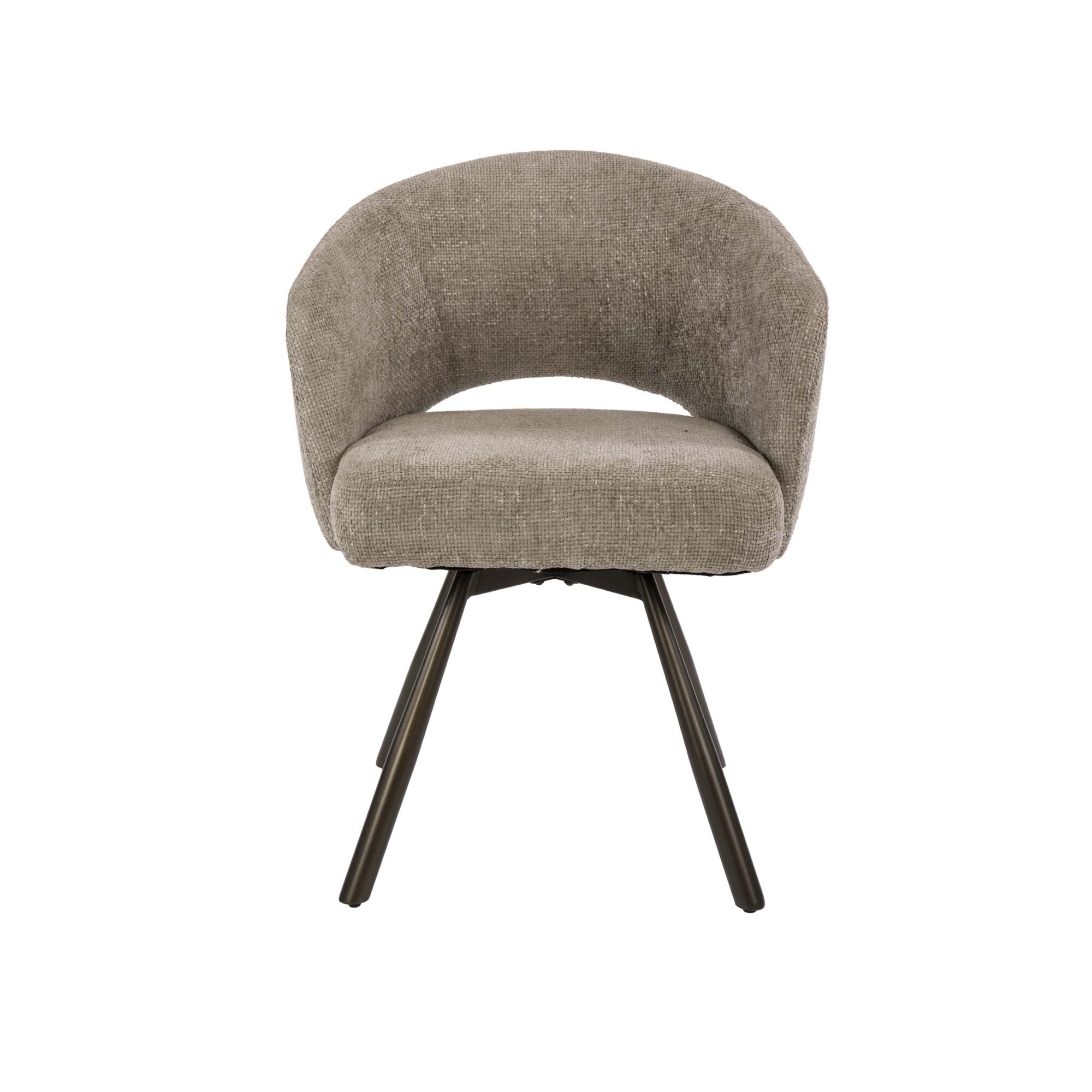 Draaibare Eetkamerstoel Salon Cross Cargo stof, kleur Zand/Bruin - Afbeelding 5
