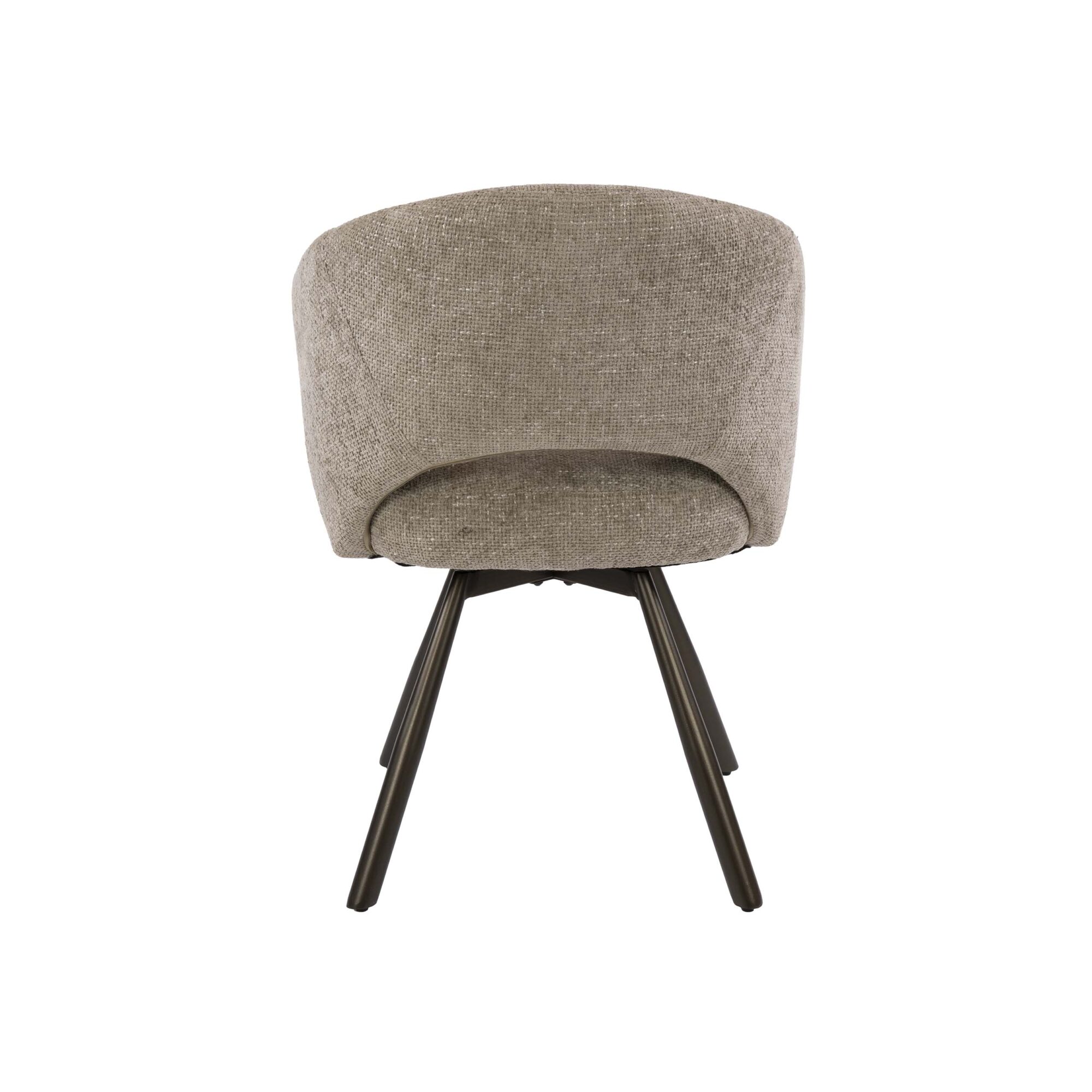 Draaibare Eetkamerstoel Salon Cross Cargo stof, kleur Zand/Bruin - Afbeelding 6