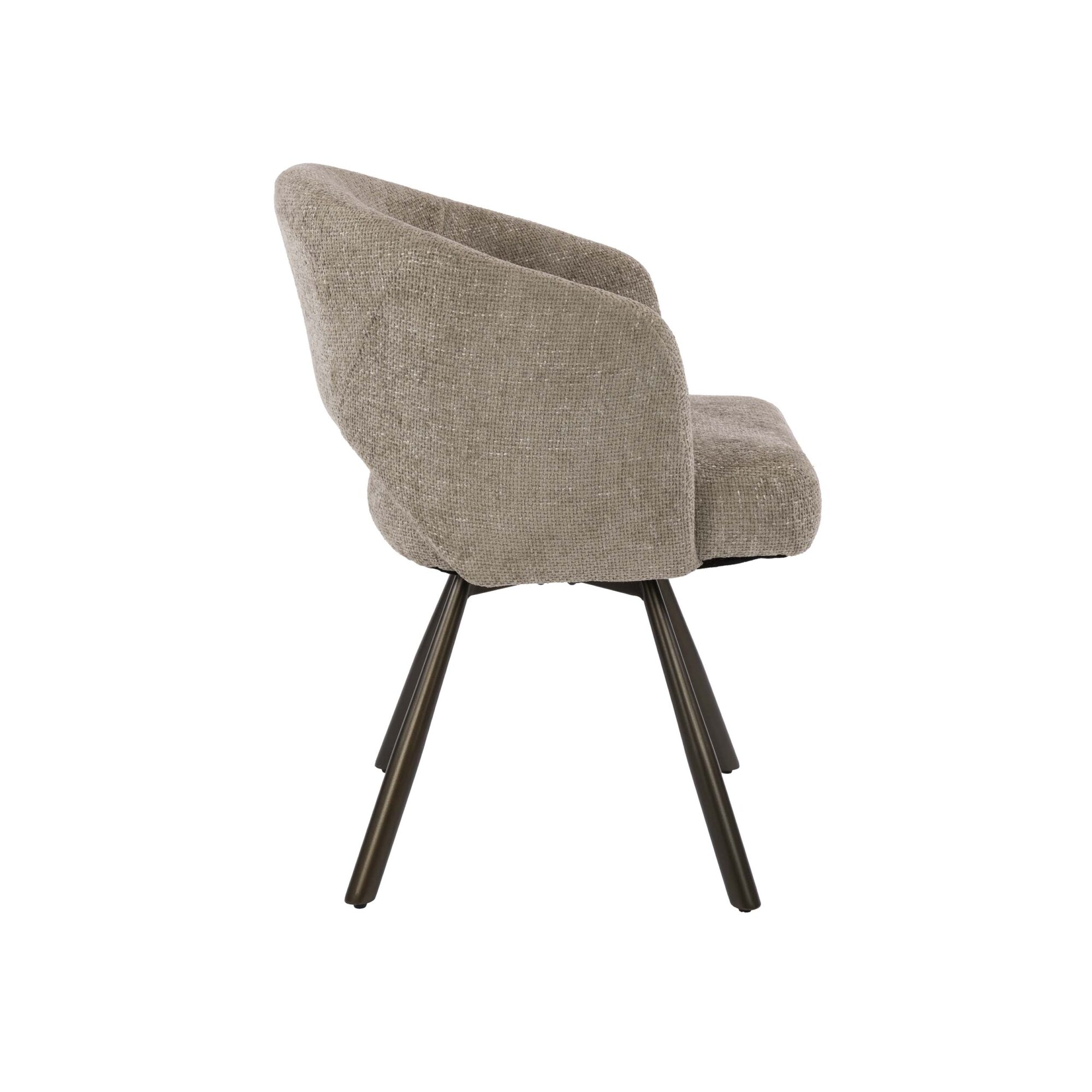 Draaibare Eetkamerstoel Salon Cross Cargo stof, kleur Zand/Bruin - Afbeelding 7