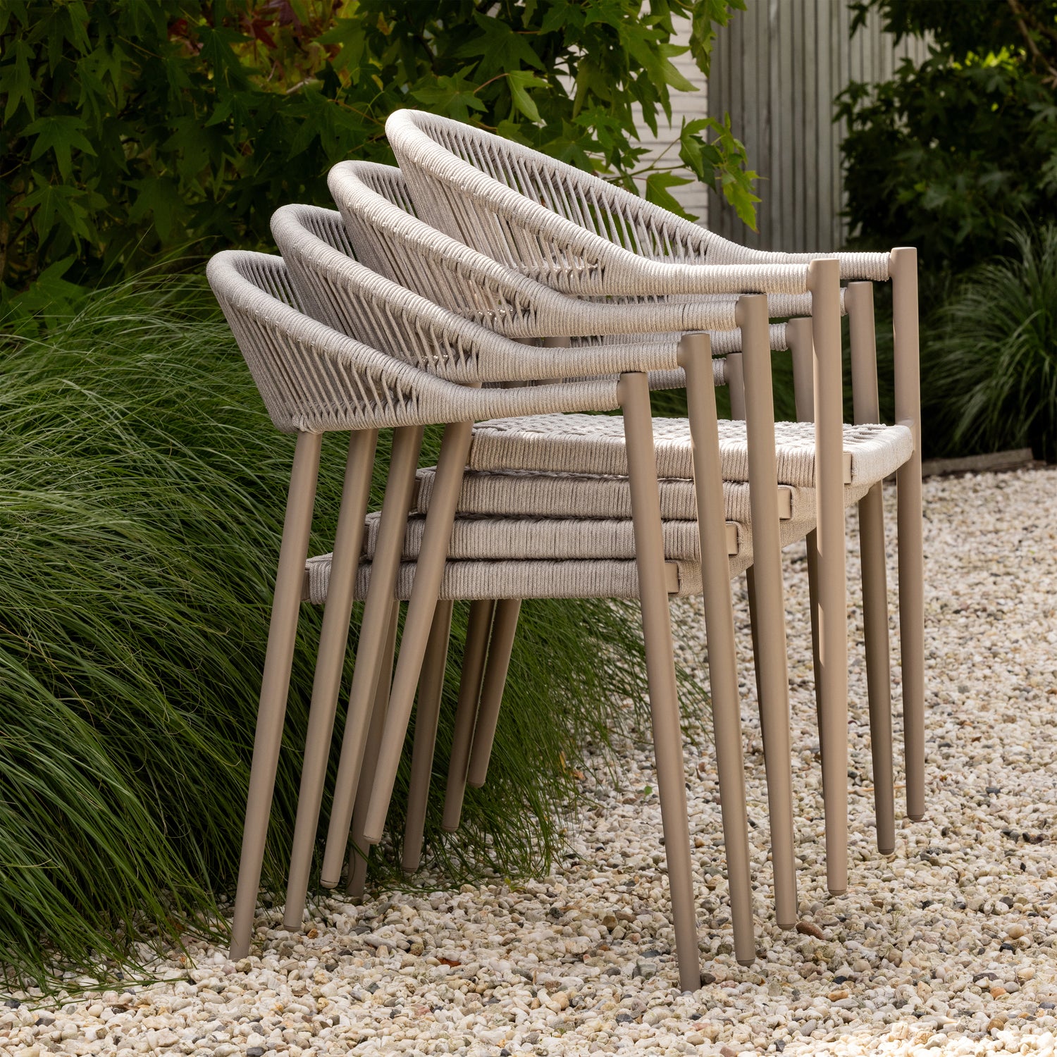 Tuinstoel Yellow Touw&Aluminium - Lichtgrijs - Afbeelding 9