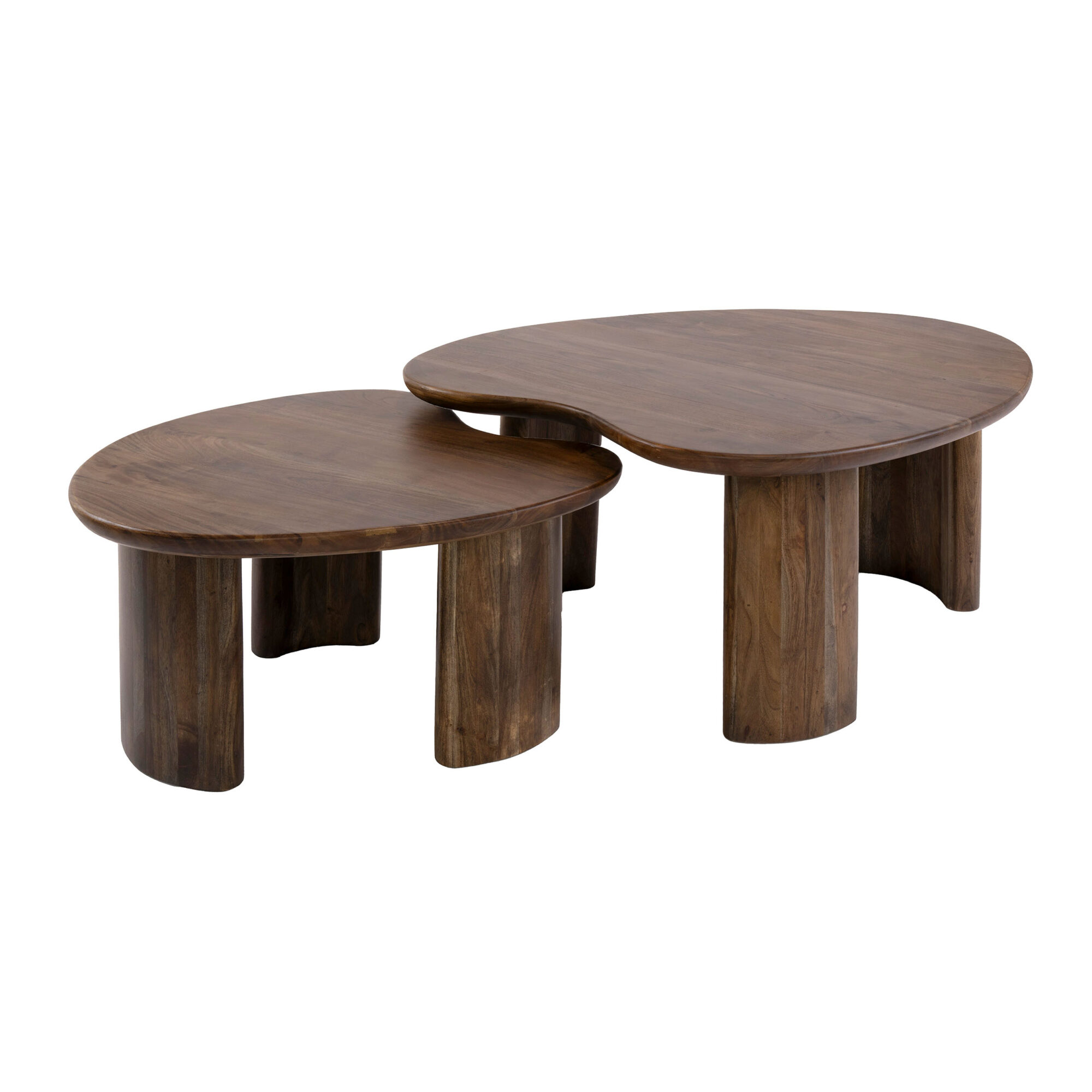 Organische Salontafel Central Acaciahout, Set van 2 stuks - Afbeelding 4