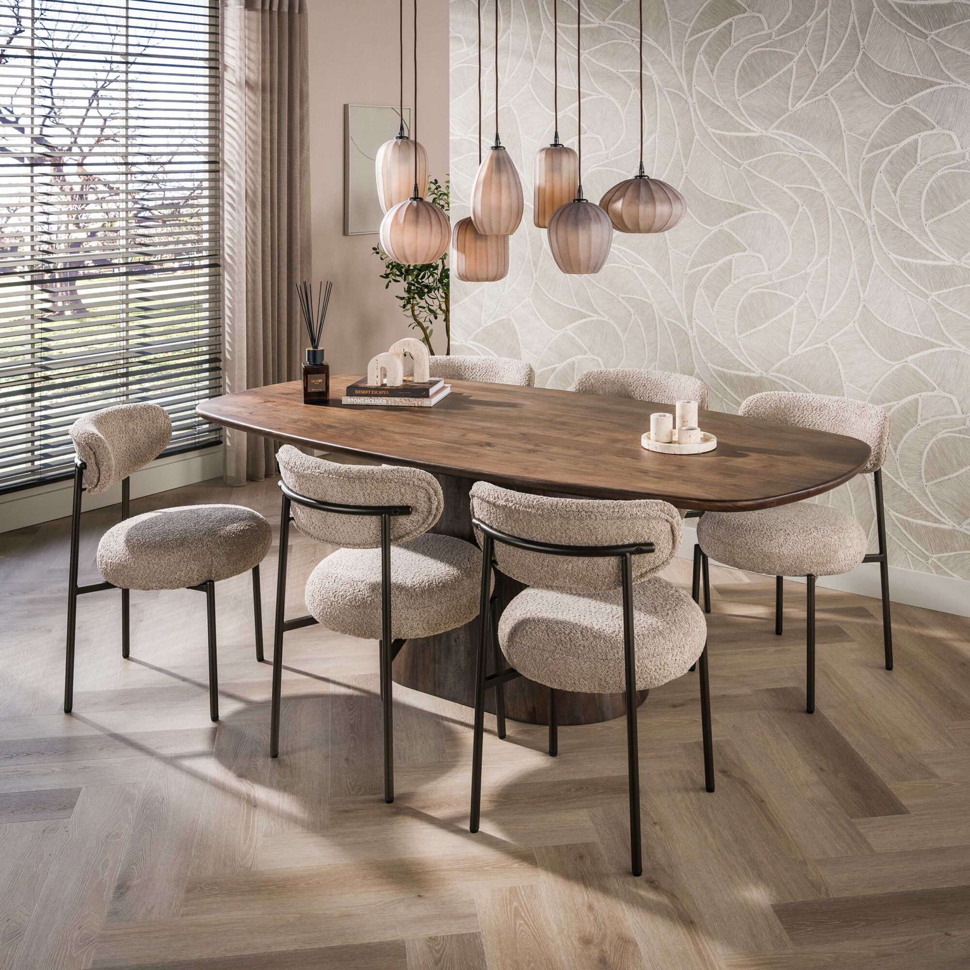 Deens Ovale Eettafel Central Acaciahout, 180 x 90cm