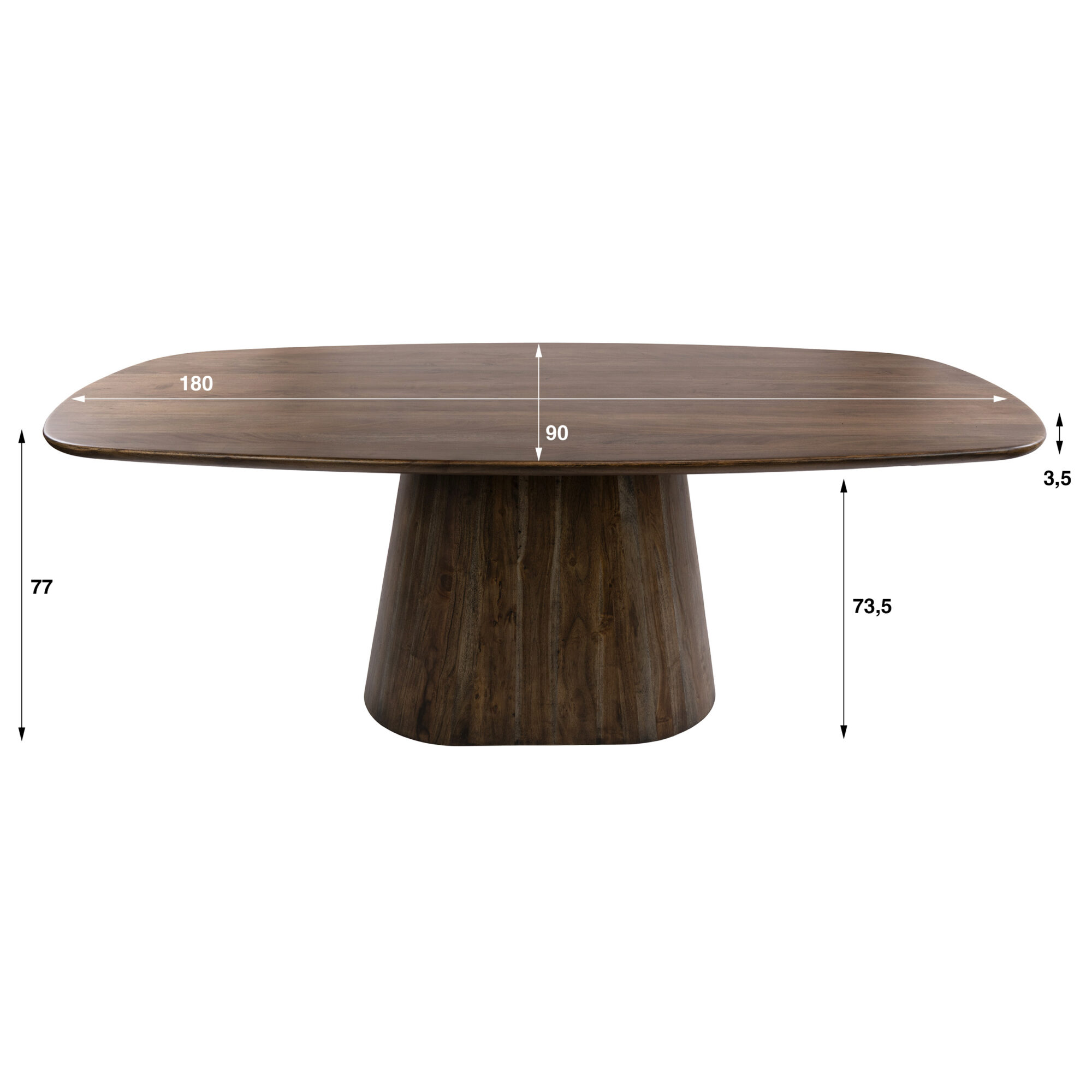 Deens Ovale Eettafel Central Acaciahout, 180 x 90cm - Afbeelding 5
