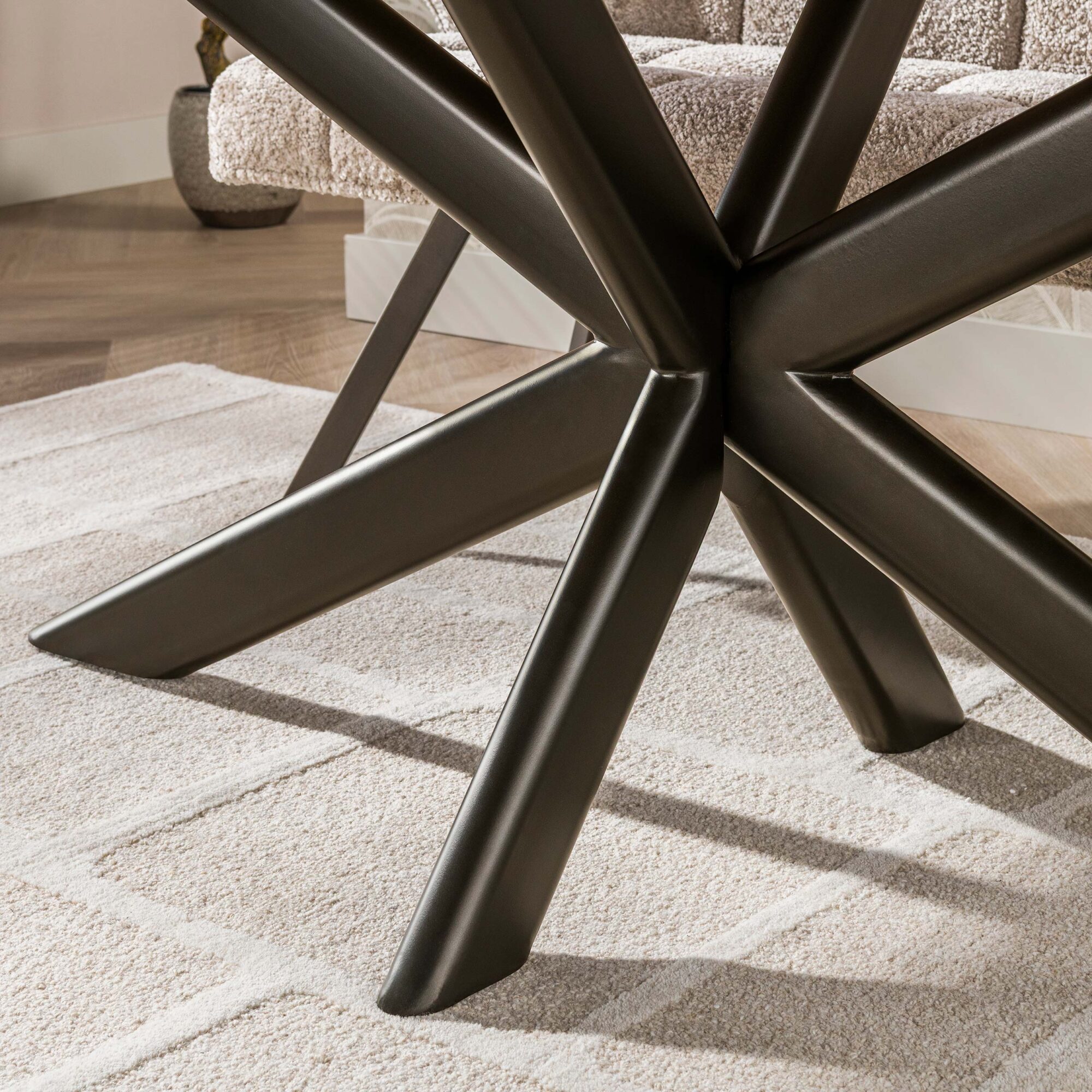 Eettafel Cliff ovale buis 180 cm - Massief mango zand - Afbeelding 5