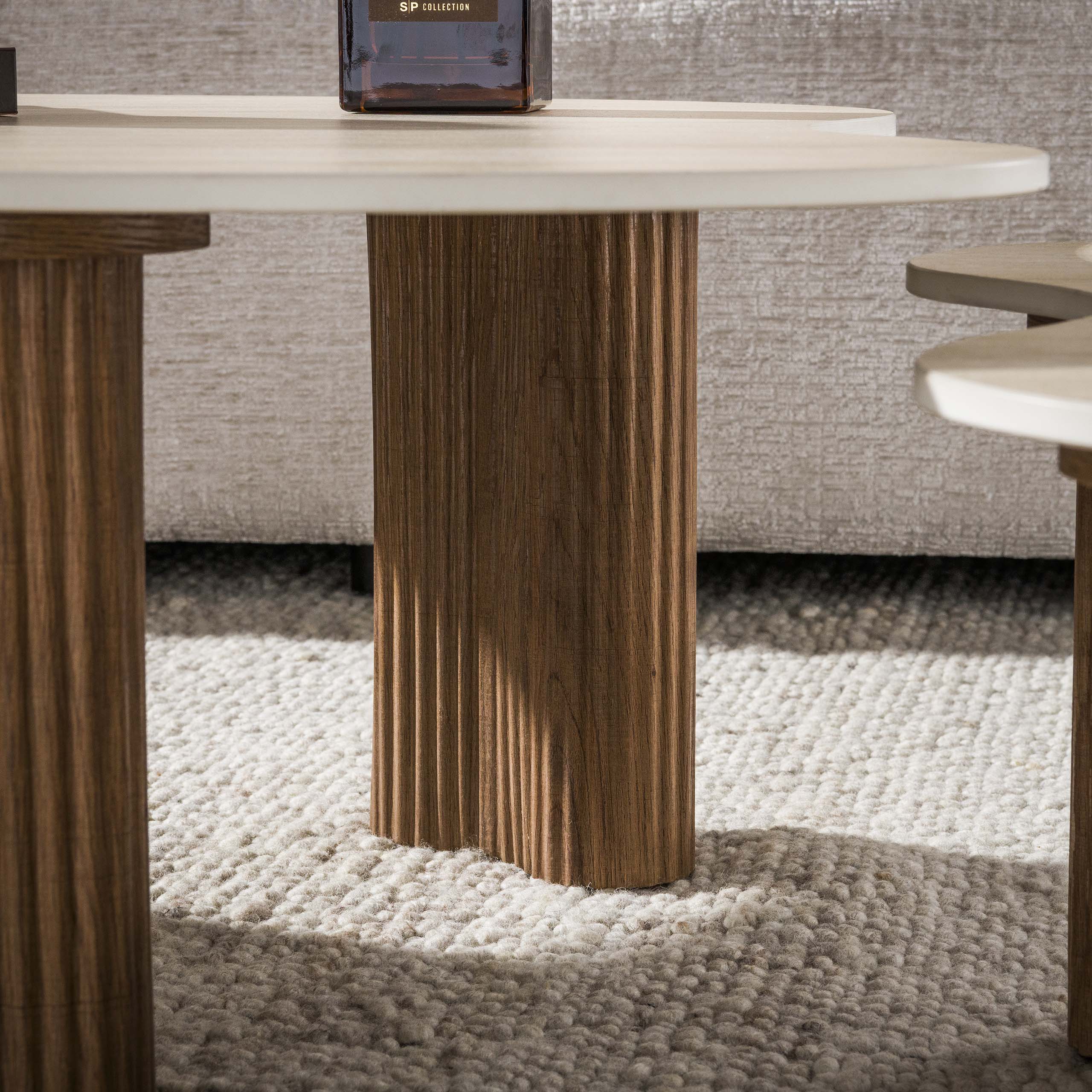 Organische Salontafel Cerano Keramiek in Travertinlook, Set van 2 stuks - Afbeelding 4
