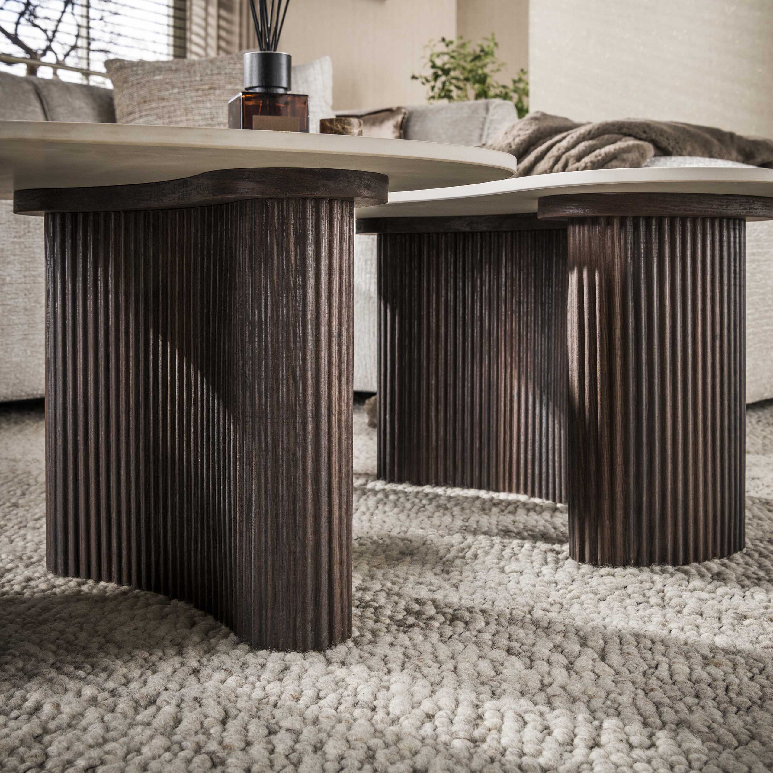 Organische Salontafel One Keramiek in Taj Mahal-look, Set van 2 stuks - Afbeelding 4
