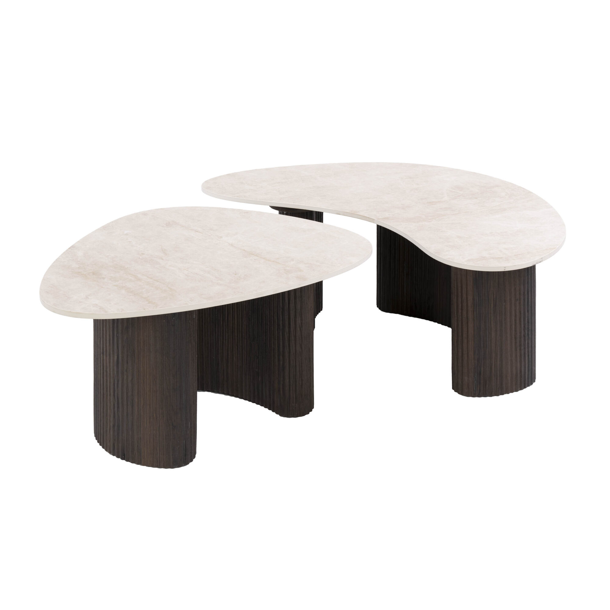 Organische Salontafel One Keramiek in Taj Mahal-look, Set van 2 stuks - Afbeelding 5