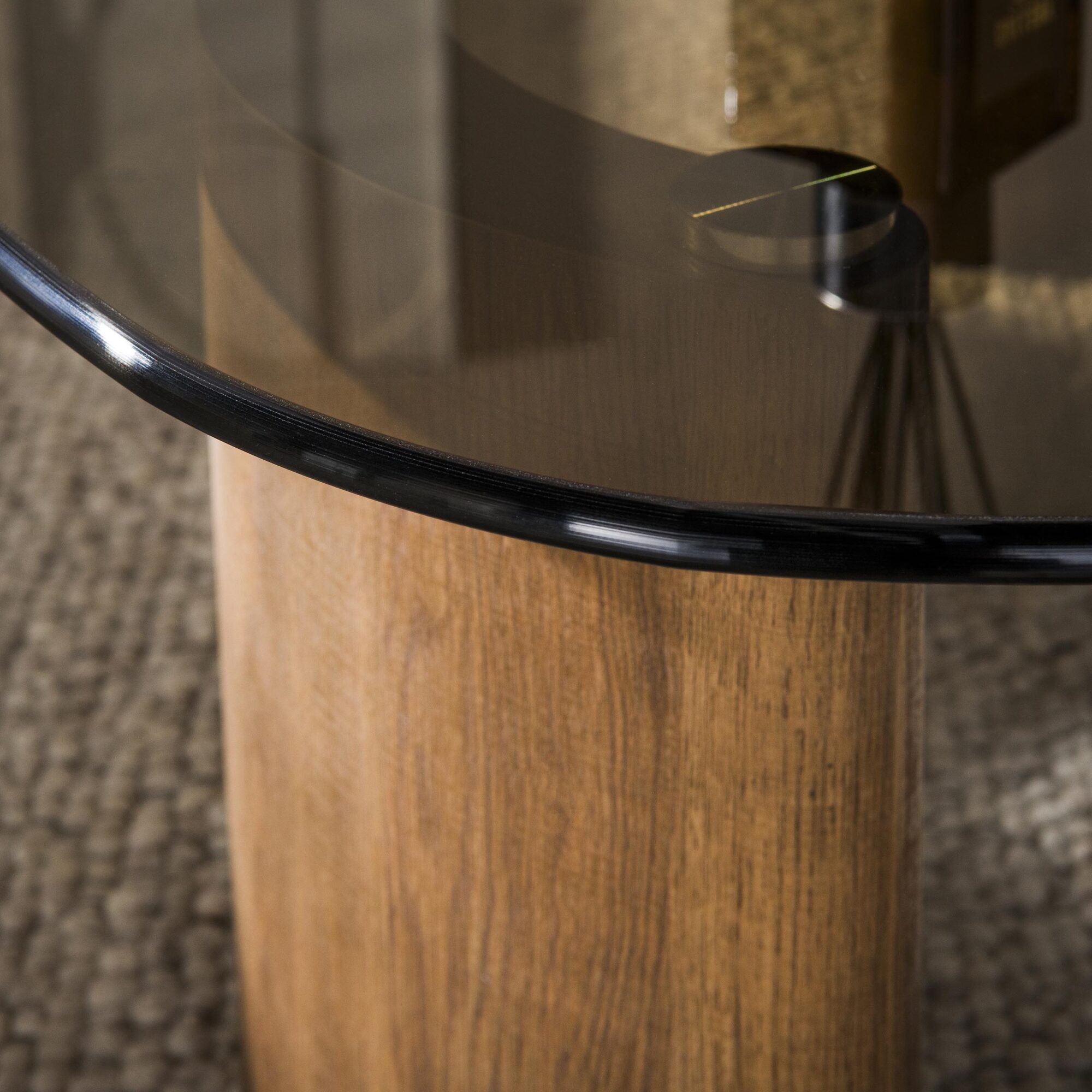 Organische Salontafel Tinto Brons glas, 131 x 86cm - Afbeelding 3