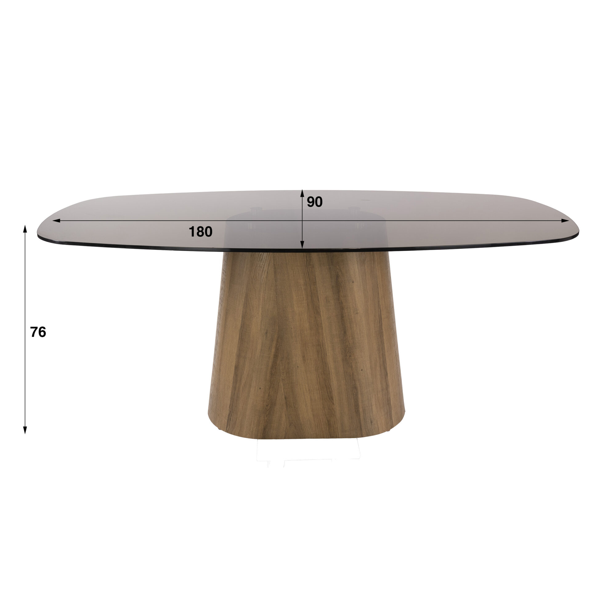 Deens Ovale Eettafel Tinto Brons glas, 180 x 90cm - Afbeelding 6