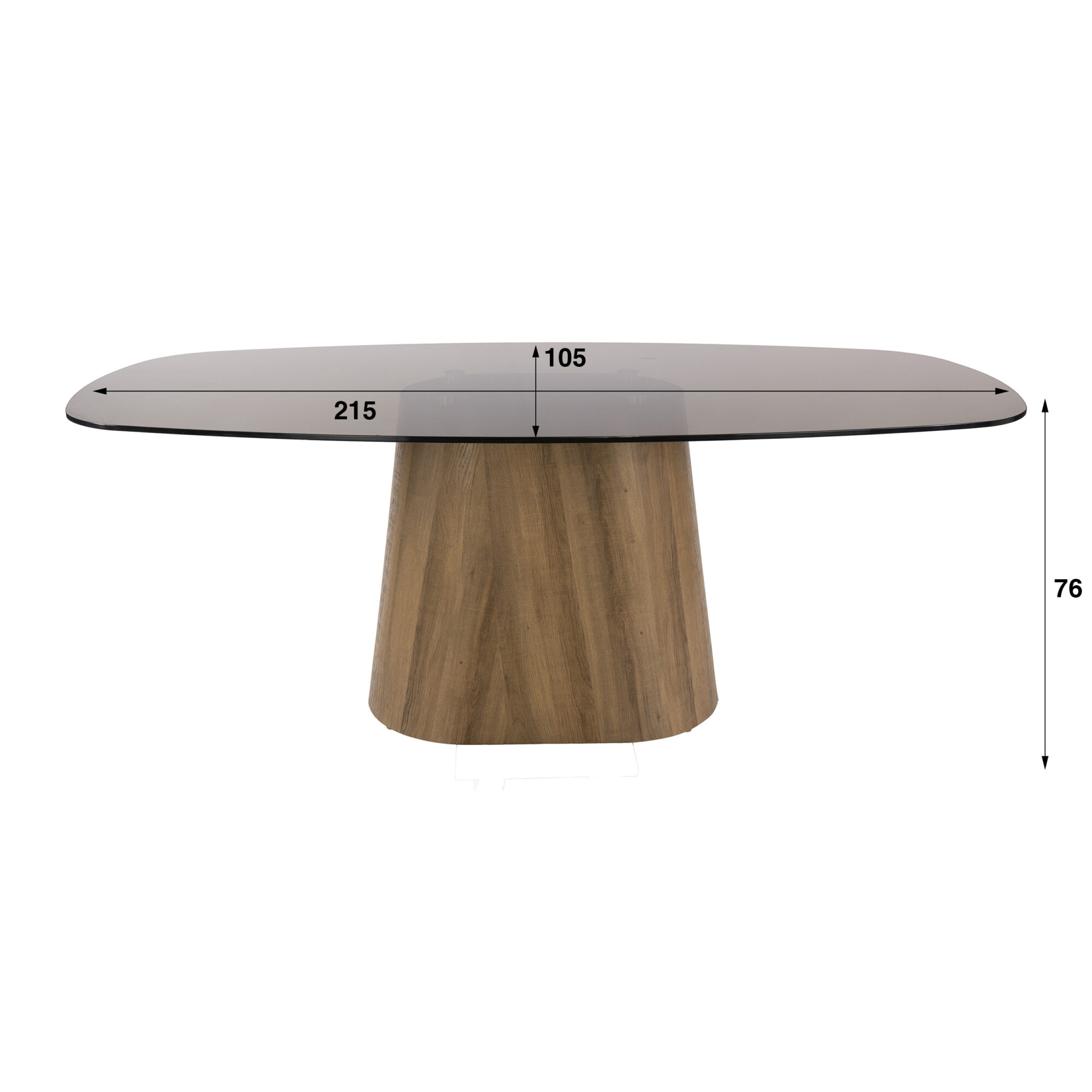 Deens Ovale Eettafel Tinto Brons glas, 215 x 105cm - Afbeelding 6
