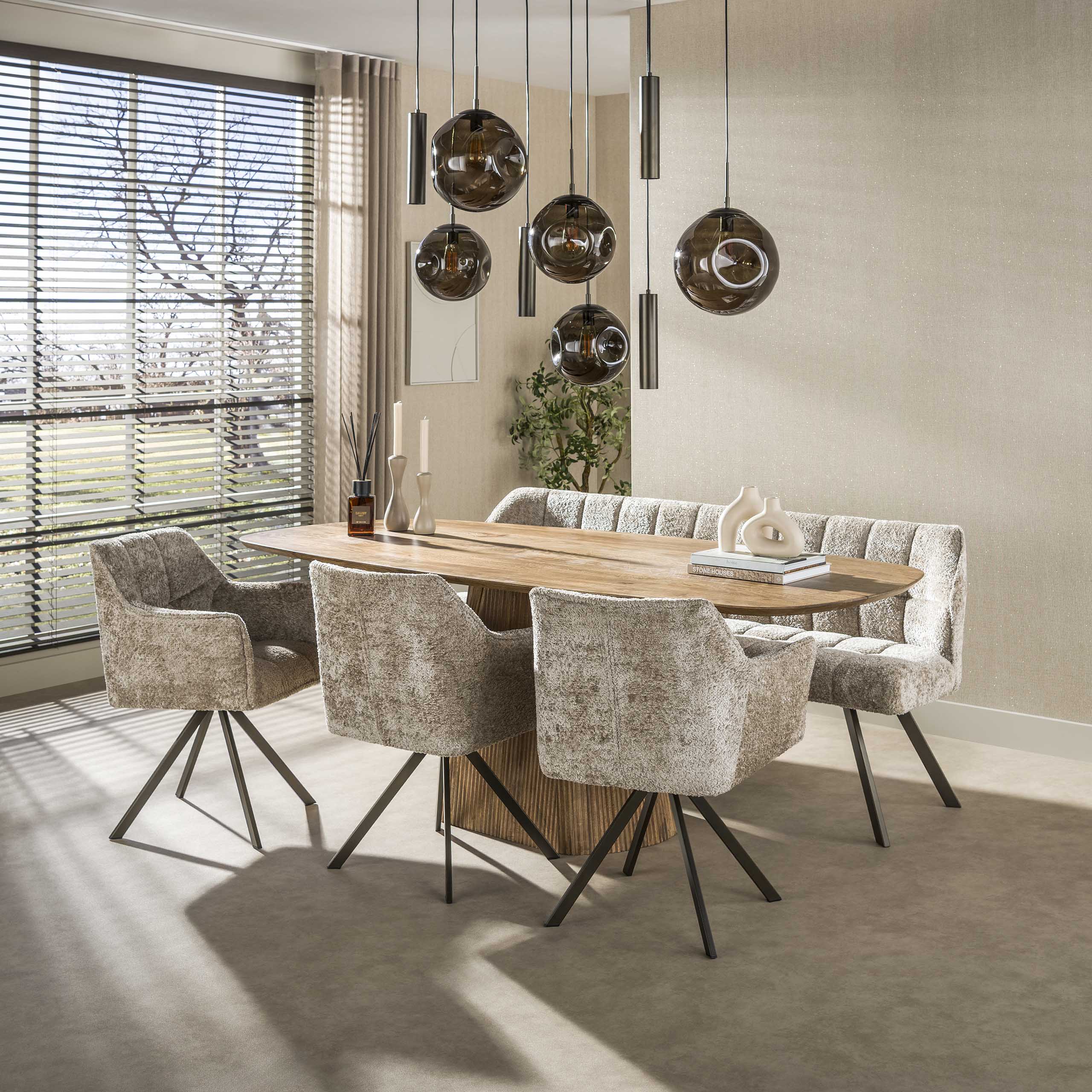Hanglamp Stellar Glas, 5+4-lamps, kleur Sienna Bruin - Afbeelding 5