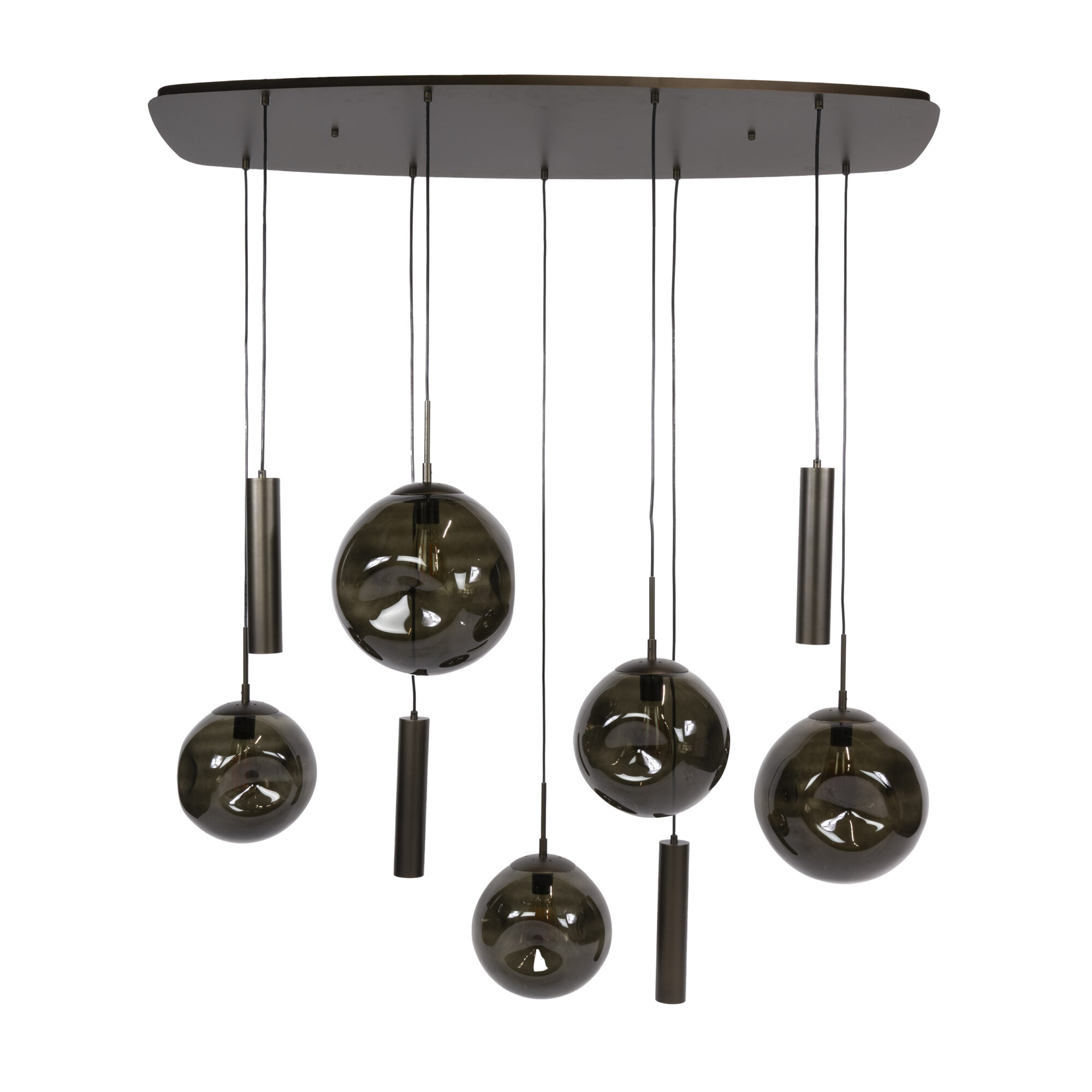Hanglamp Stellar Glas, 5+4-lamps, kleur Sienna Bruin - Afbeelding 7