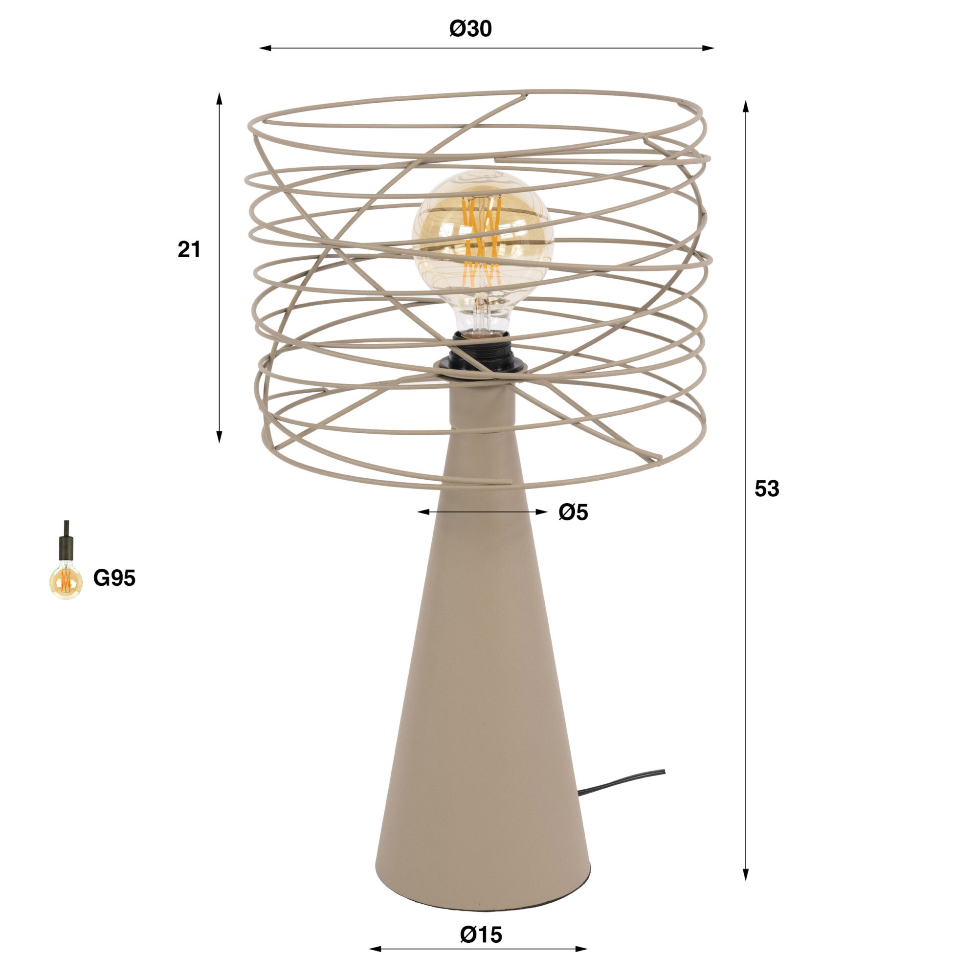 Tafellamp Curl - Beige - Afbeelding 4