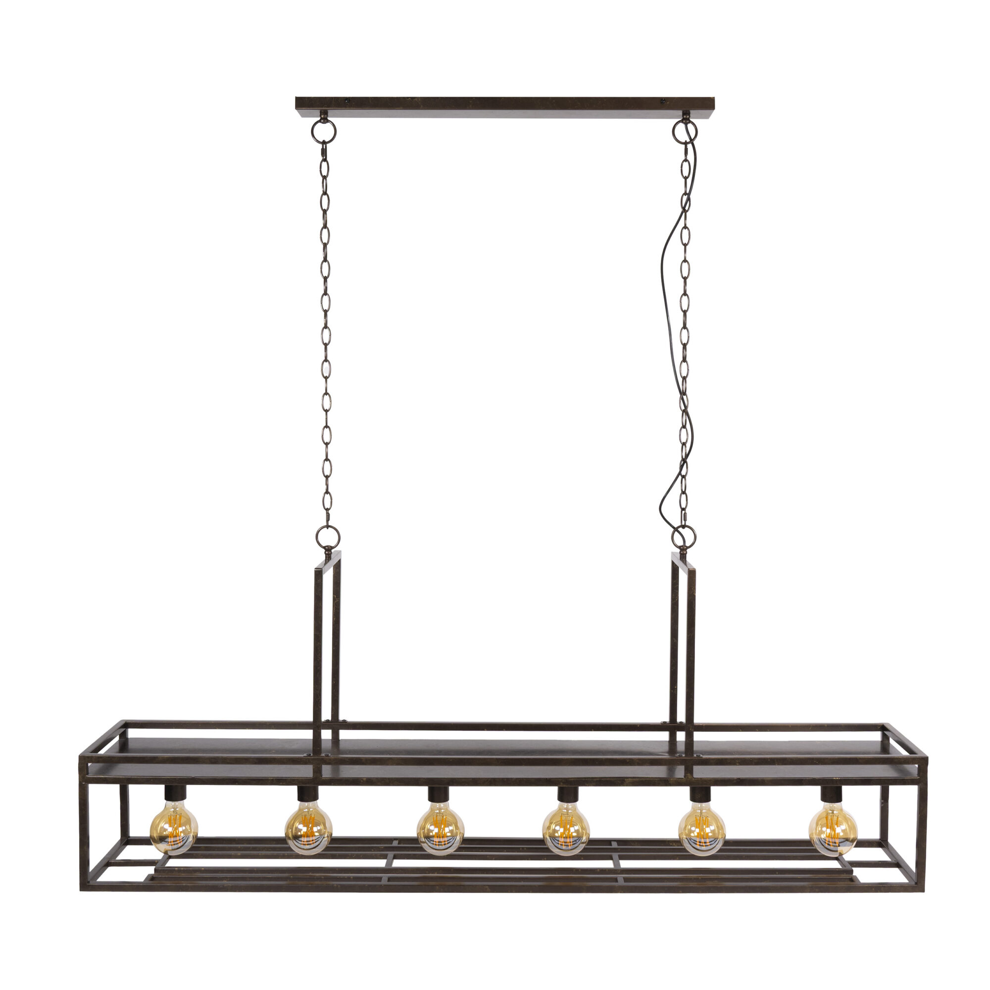 Hanglamp Decorate 6-lamps met wijnrek - Bruin - Afbeelding 5