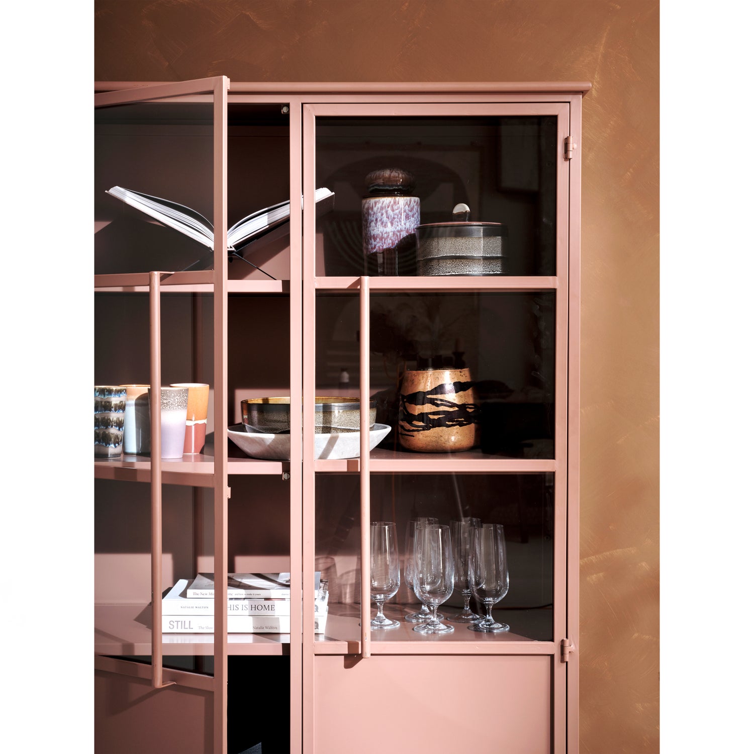 Vitrinekast Exhibit 170 x 99cm - Tan - Afbeelding 2