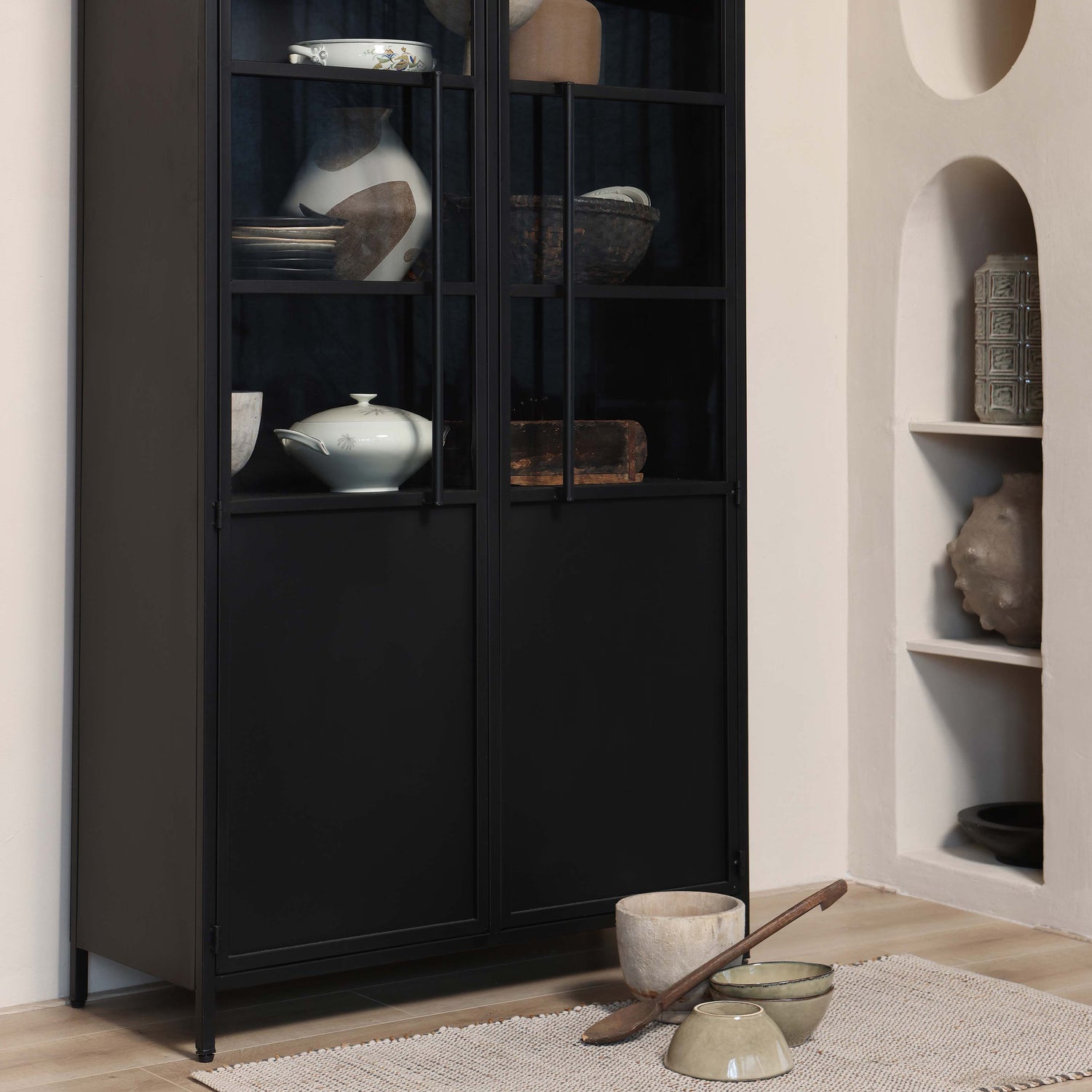 Vitrinekast Exhibit 170 x 99cm - Zwart - Afbeelding 2