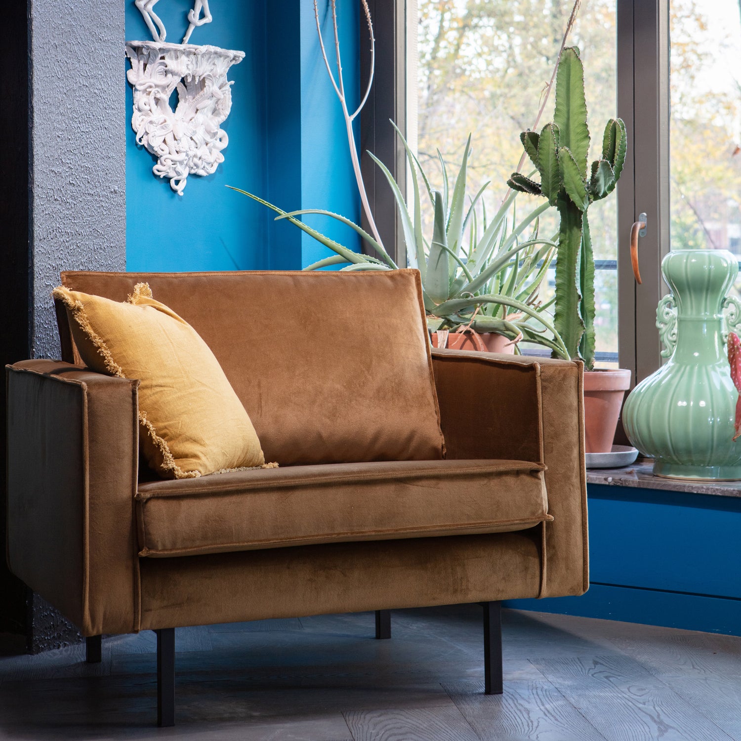 Fauteuil Rodeo - Velvet Honinggeel - Afbeelding 7