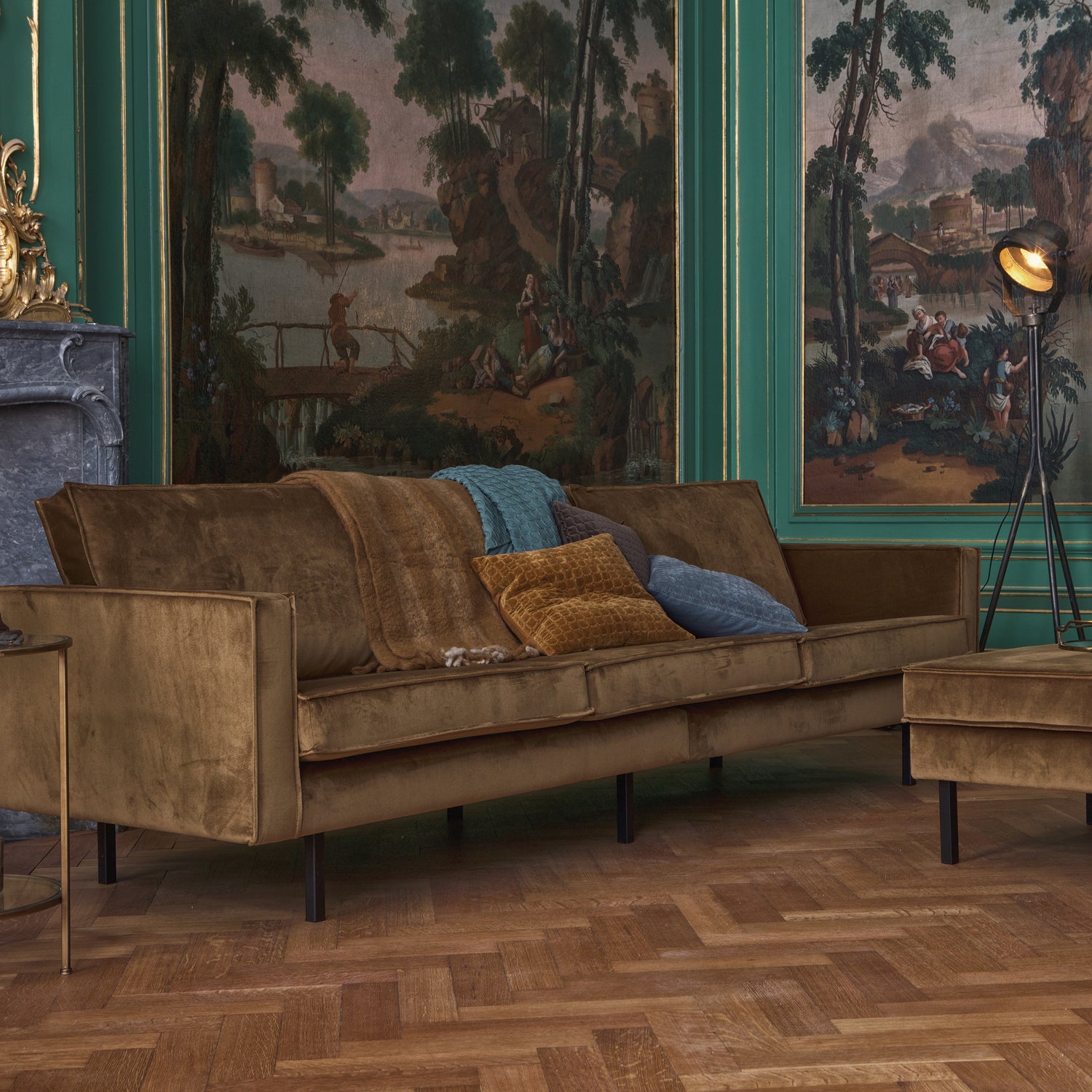 Hocker Rodeo op Poten - Velvet Honinggeel - Afbeelding 7