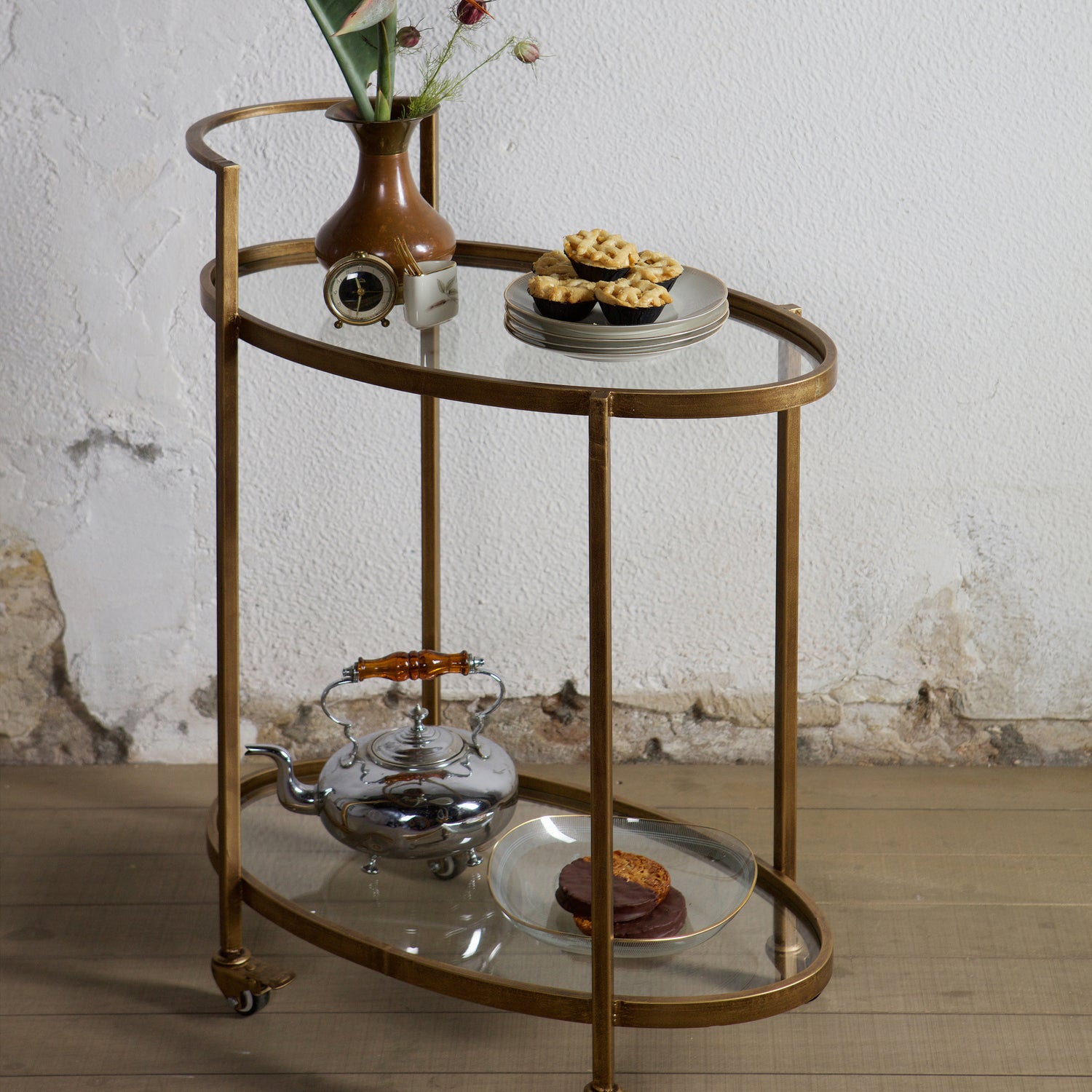 Trolley Push Metaal Antique - Brass - Afbeelding 2