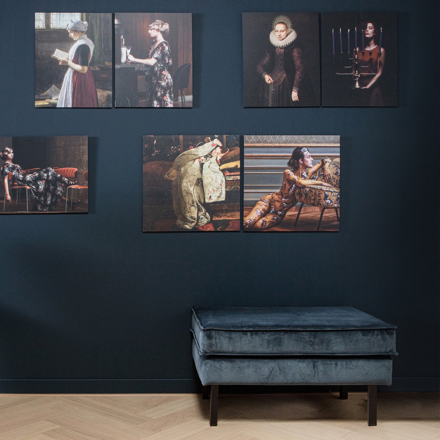 Hocker Rodeo op Poten - Velvet Groenblauw - Afbeelding 5