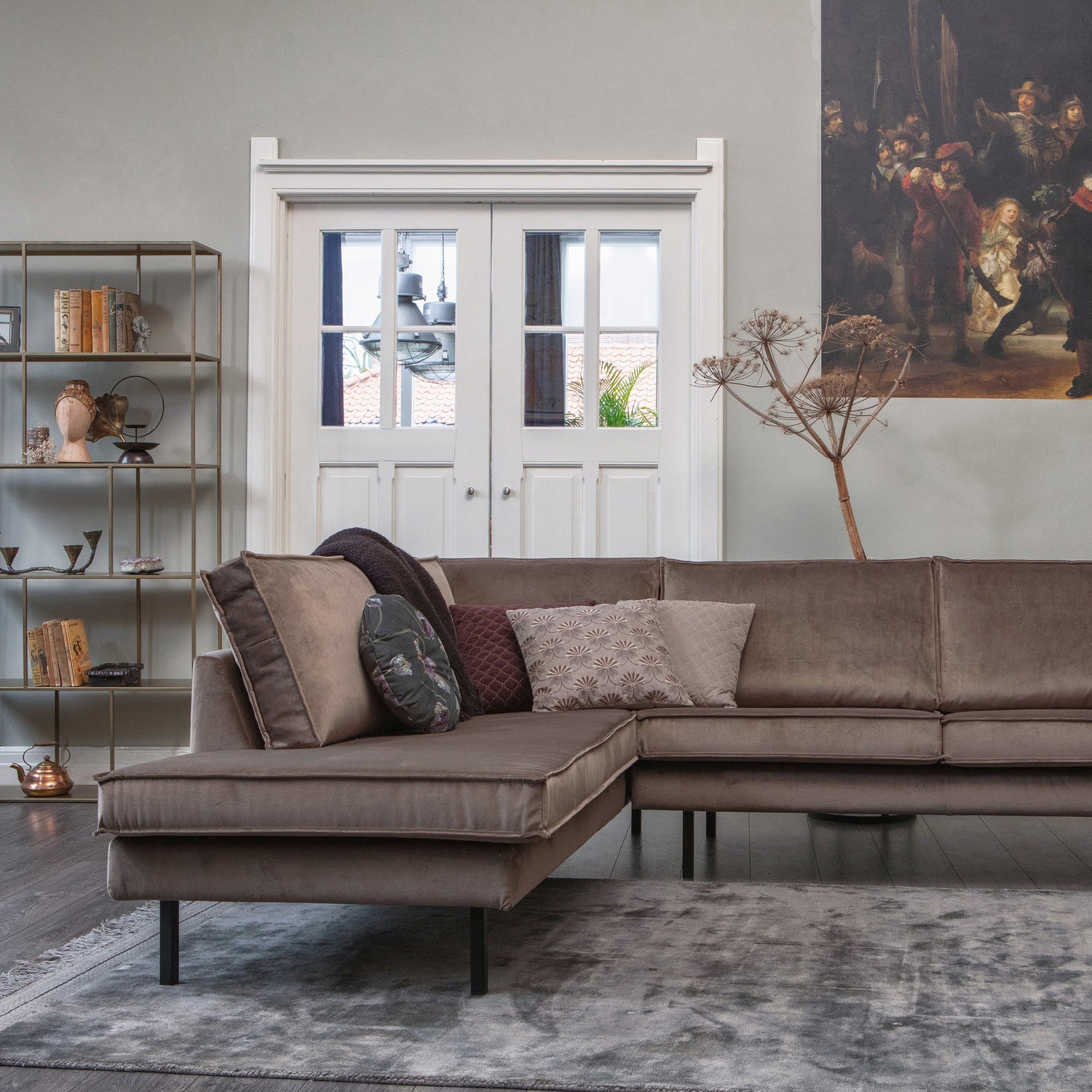 Rodeo hoekbank links velvet taupe - Afbeelding 8