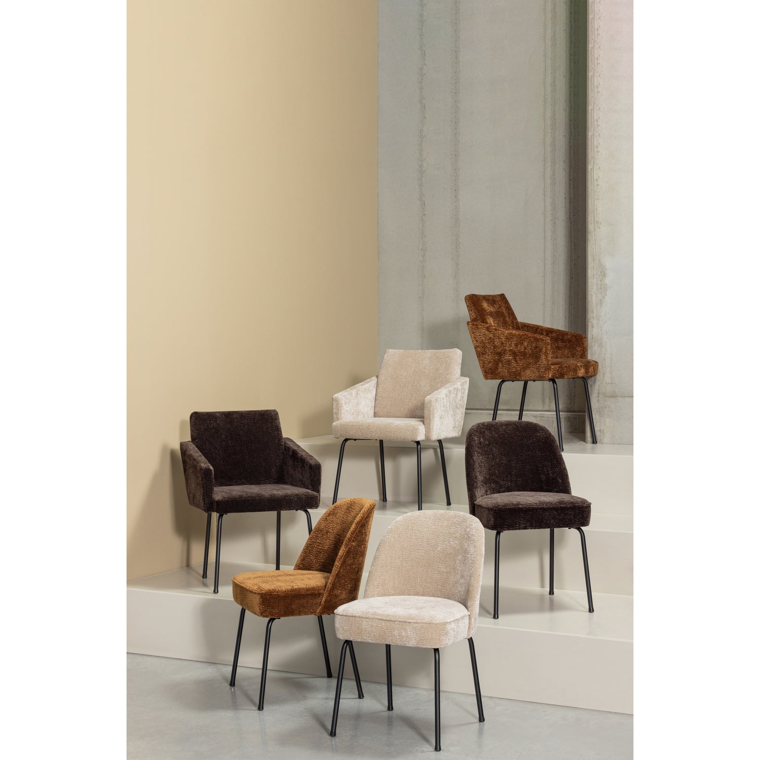 Eetkamerstoel Vogue Chenille - Donkerbruin - Afbeelding 11