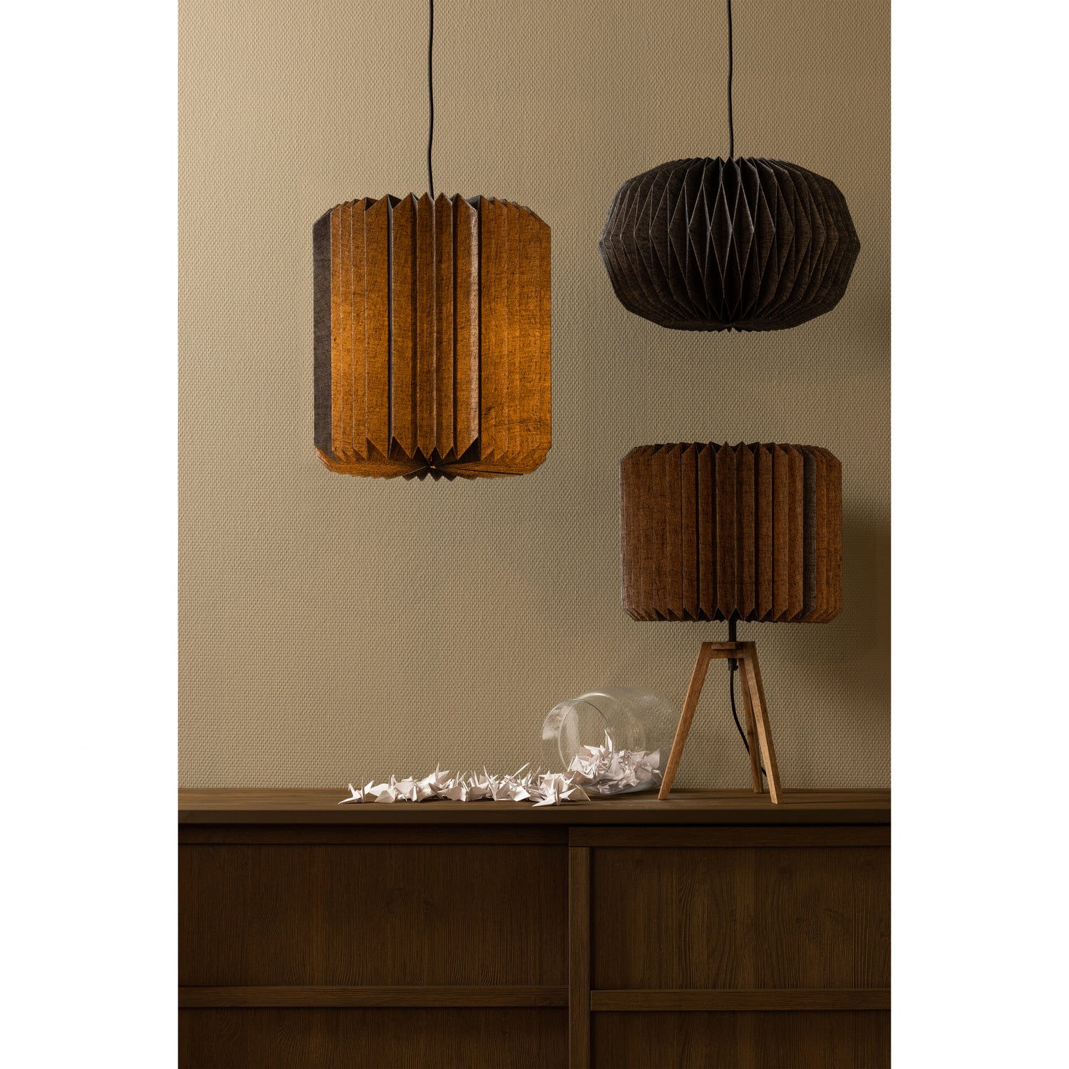 Hanglamp Globe Gevouwen papier - Zwart - Afbeelding 5