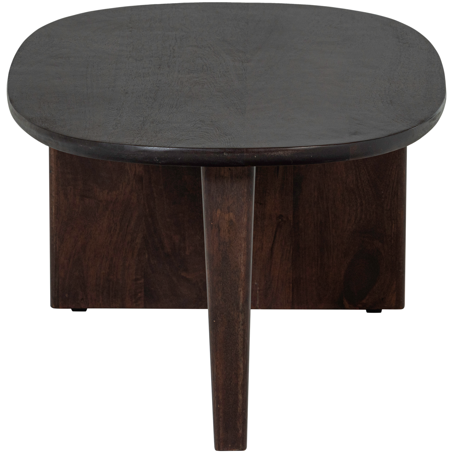 Ovale Salontafel Seam Mangohout, 110 x 60cm, kleur Walnoot - Afbeelding 6