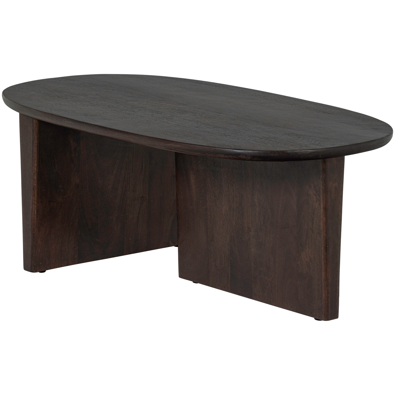 Ovale Salontafel Seam Mangohout, 110 x 60cm, kleur Walnoot - Afbeelding 5