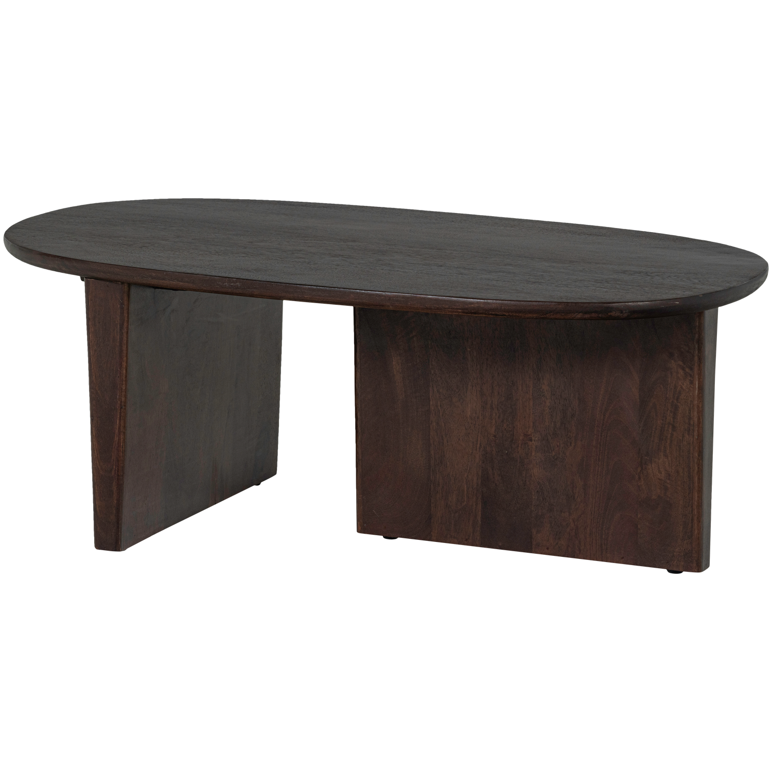 Ovale Salontafel Seam Mangohout, 110 x 60cm, kleur Walnoot