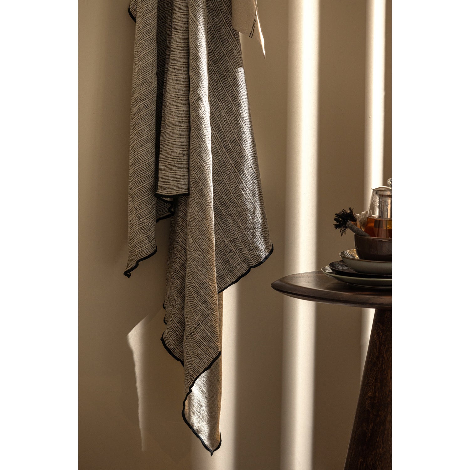 Plaid Unique Streep 130x170 cm - Zwart/wit - Afbeelding 8