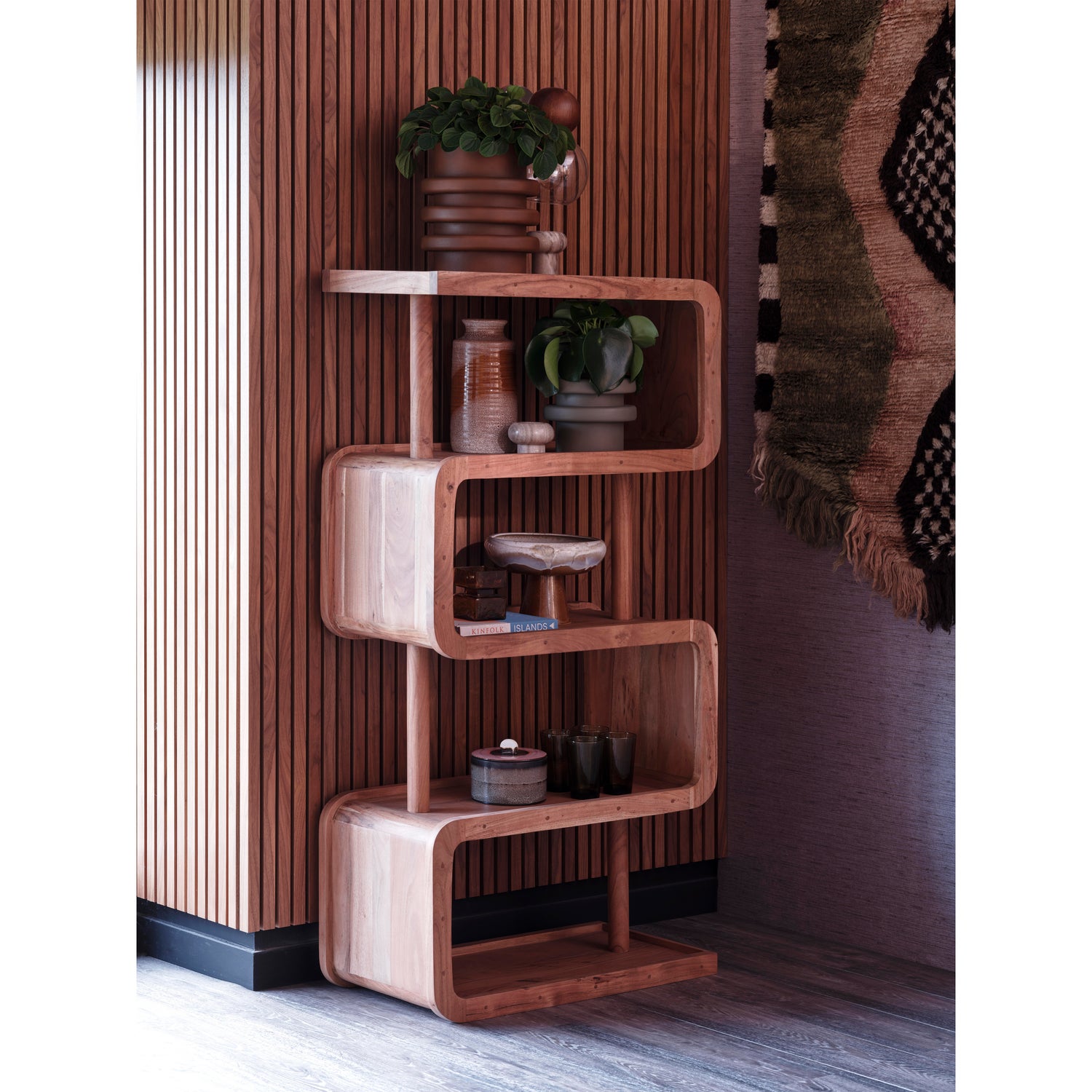 Wandkast Rattle Acaciahout, 160 x 82cm - Afbeelding 8