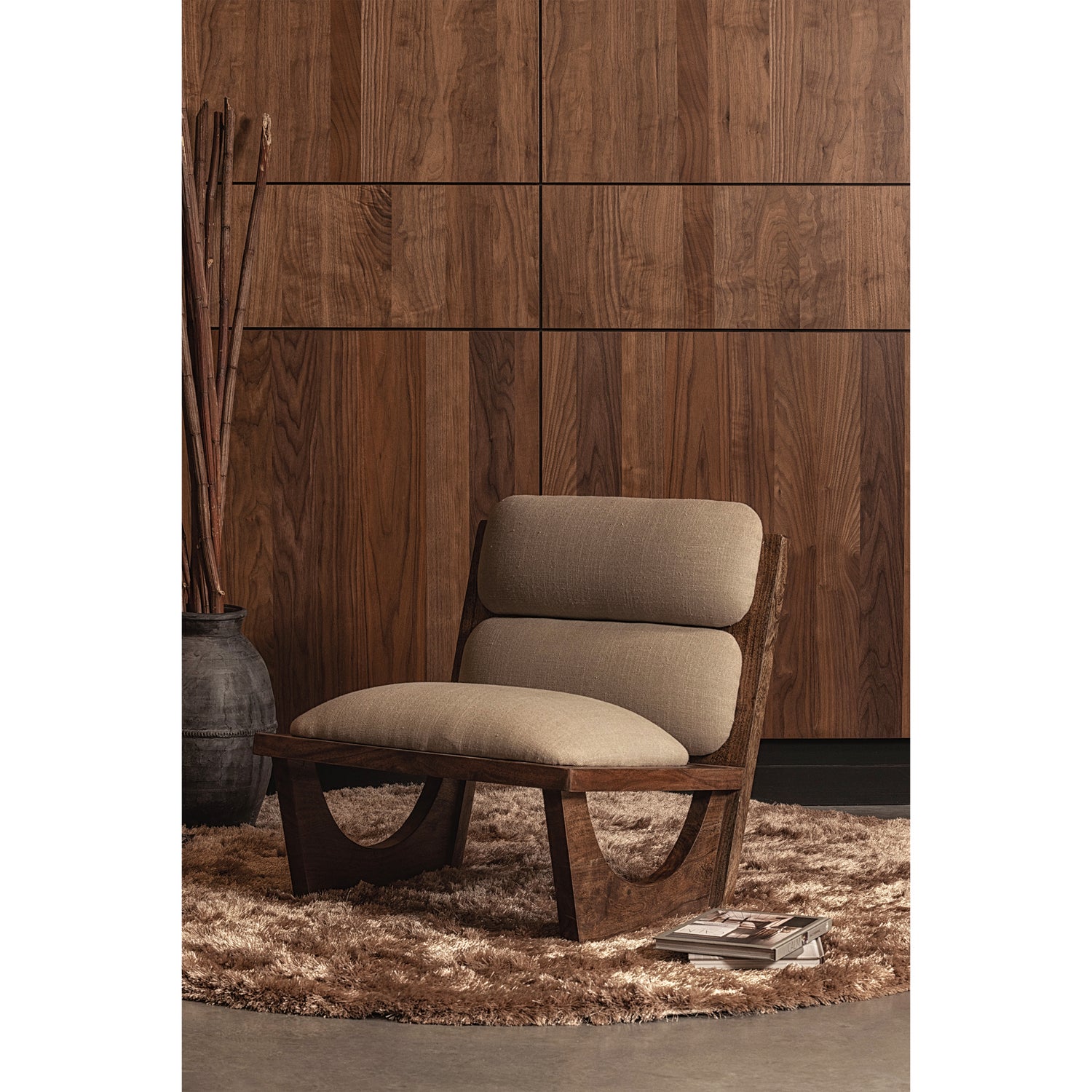 Fauteuil opulent Bouclé - Hout Naturel - Afbeelding 9