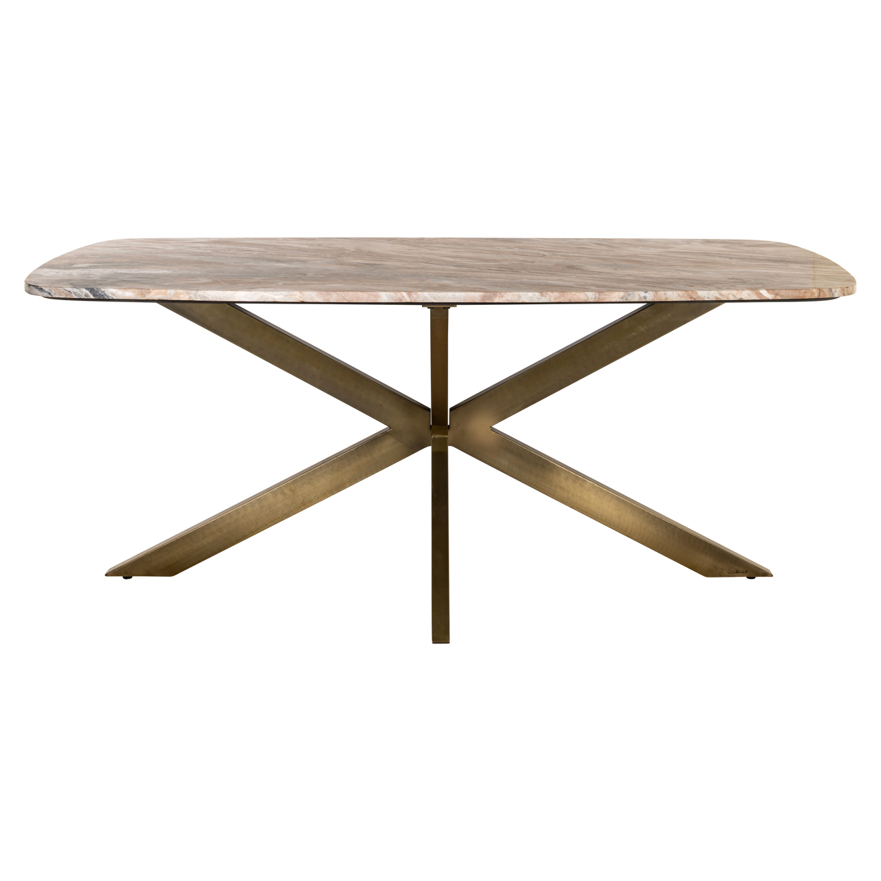 Deens Ovale Eettafel Bottega Marmer en brass - 220 cm - Afbeelding 2
