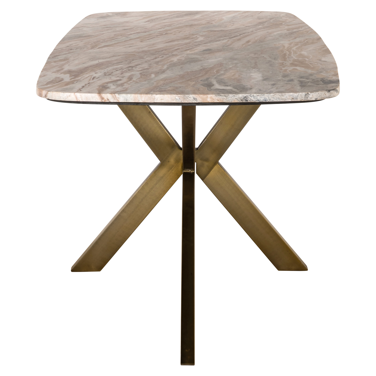 Deens Ovale Eettafel Bottega Marmer en brass - 220 cm - Afbeelding 3